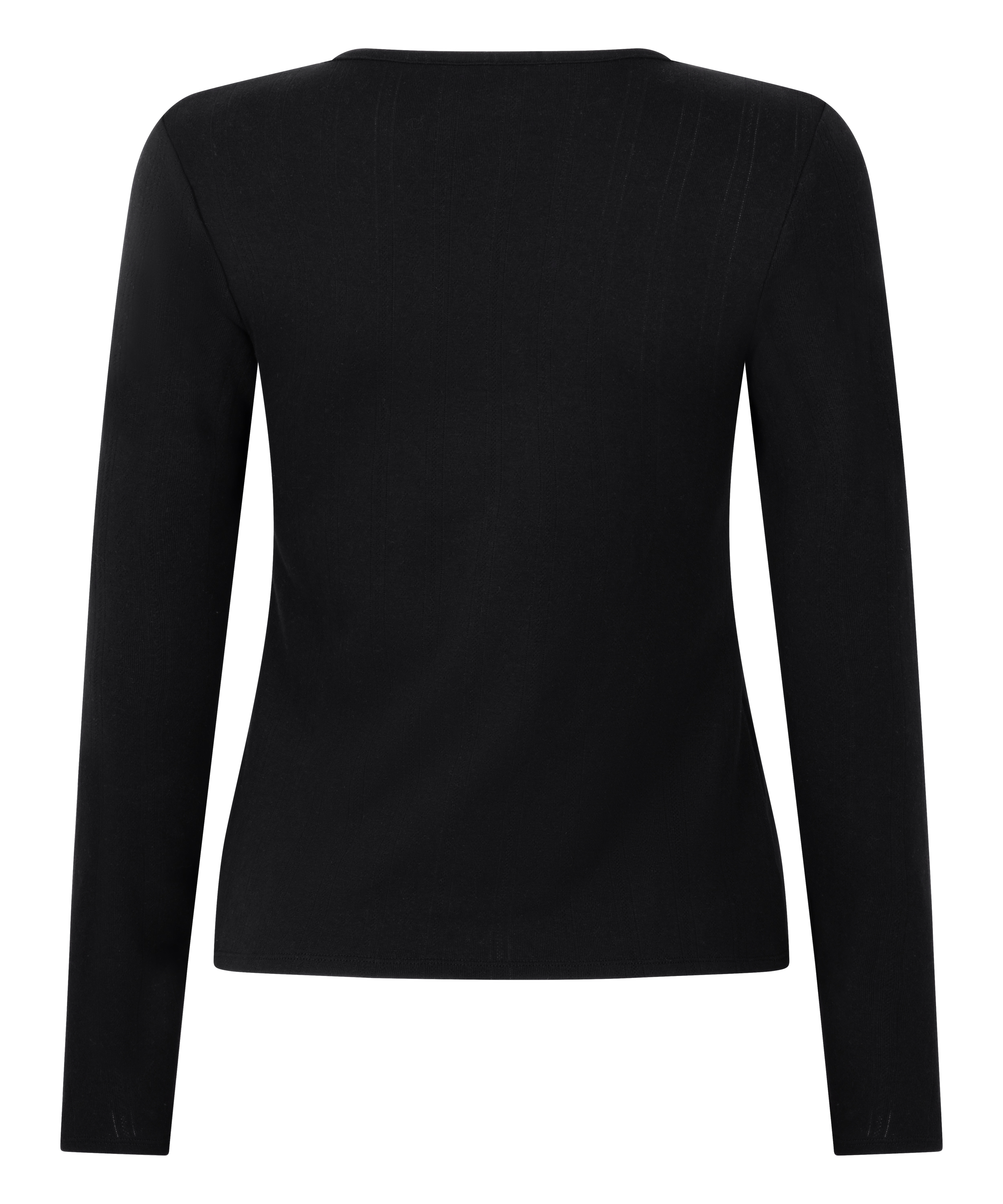 Haut de pyjama Henley, Noir, main