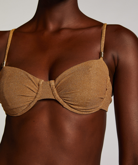 Haut de bikini Goldie Shimmer, Jaune