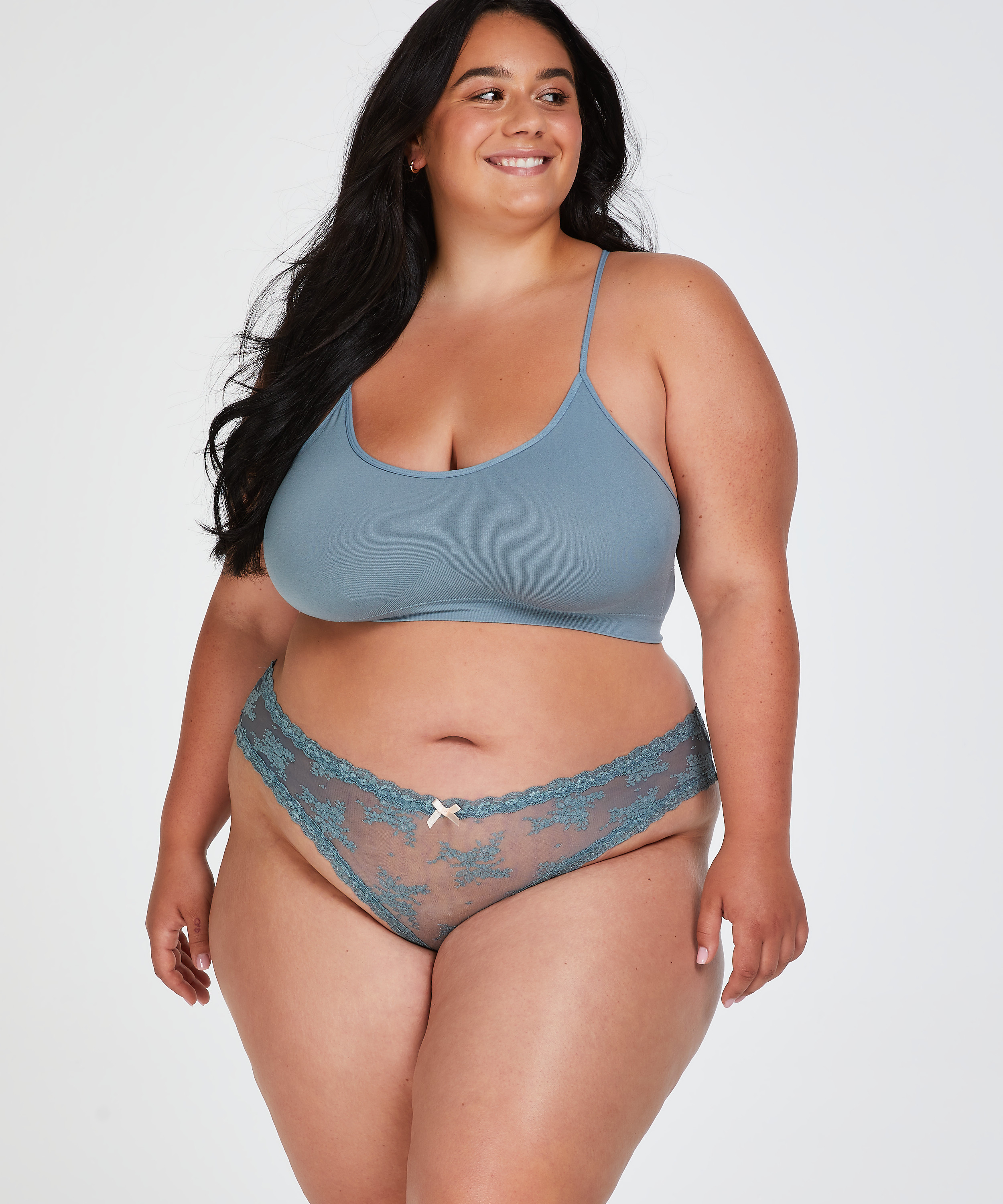 Slip brésilien V-shape mesh, Vert, main