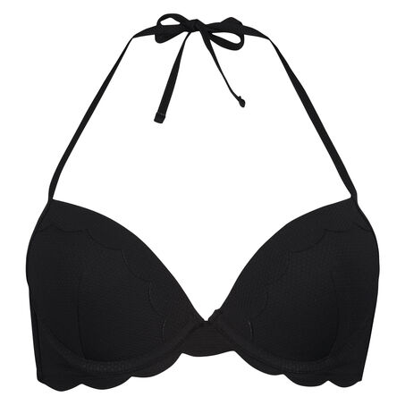 Haut de bikini &agrave; armatures &agrave; effet push-up pr&eacute;form&eacute; Scallop Goddess Taille A - E, Noir