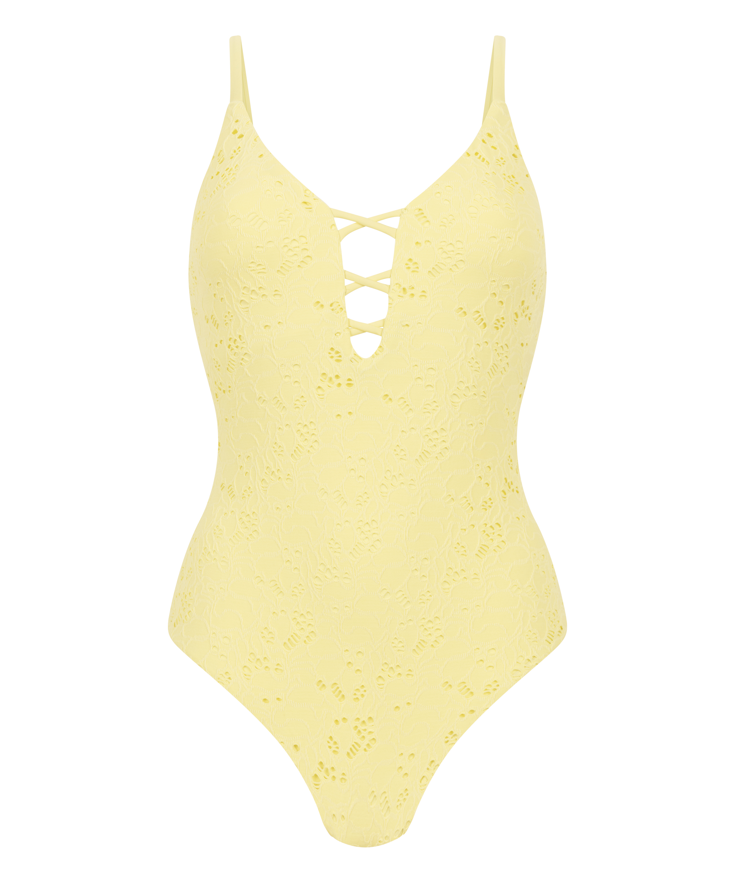 Maillot de bain en crochet, Jaune, main