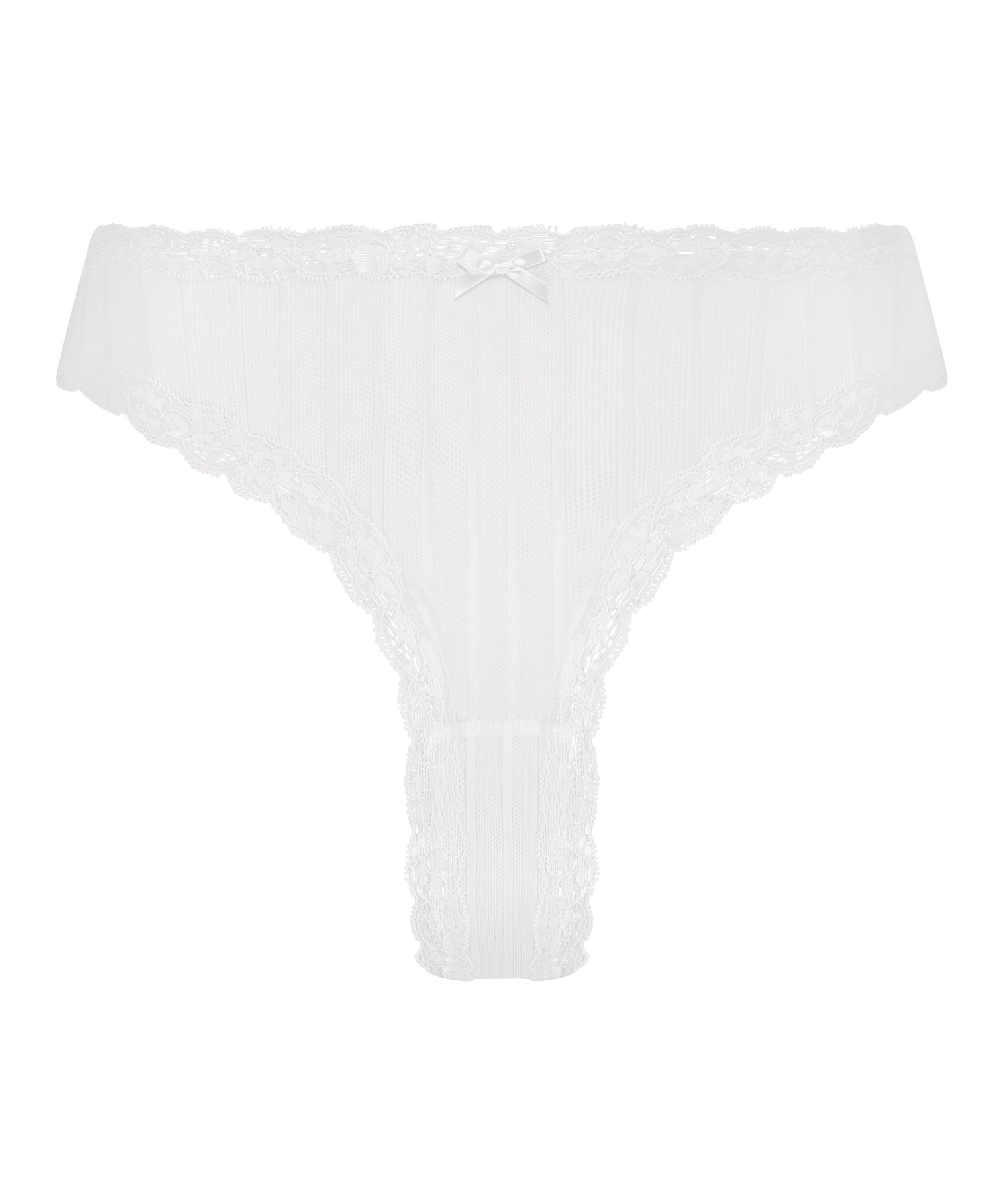 Slip brésilien V-shape mesh, Blanc, main