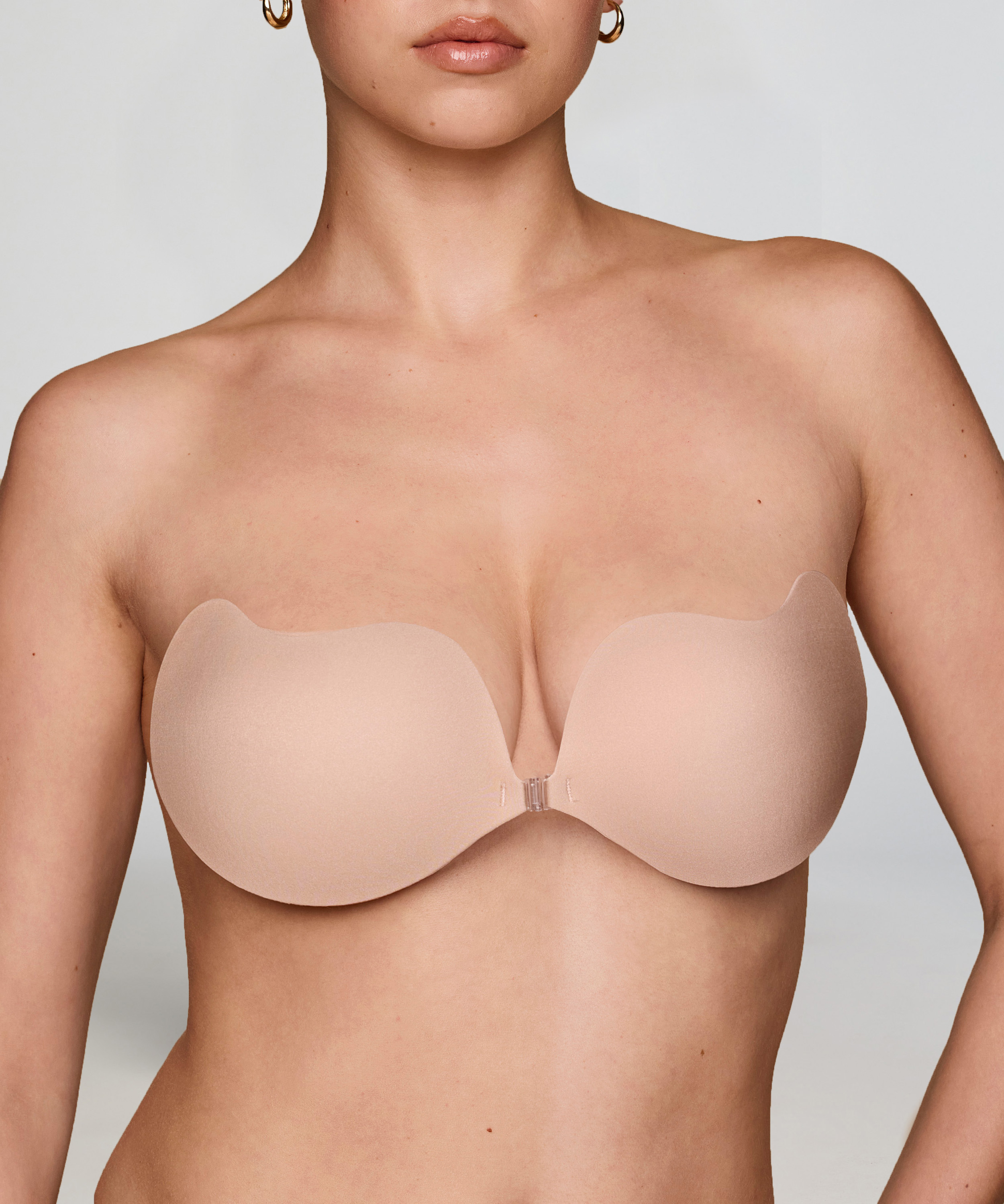 Soutien-gorge autocollant coupe basse, Beige, main