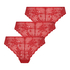 Lot de 3 slips brésiliens Invisible, Rouge