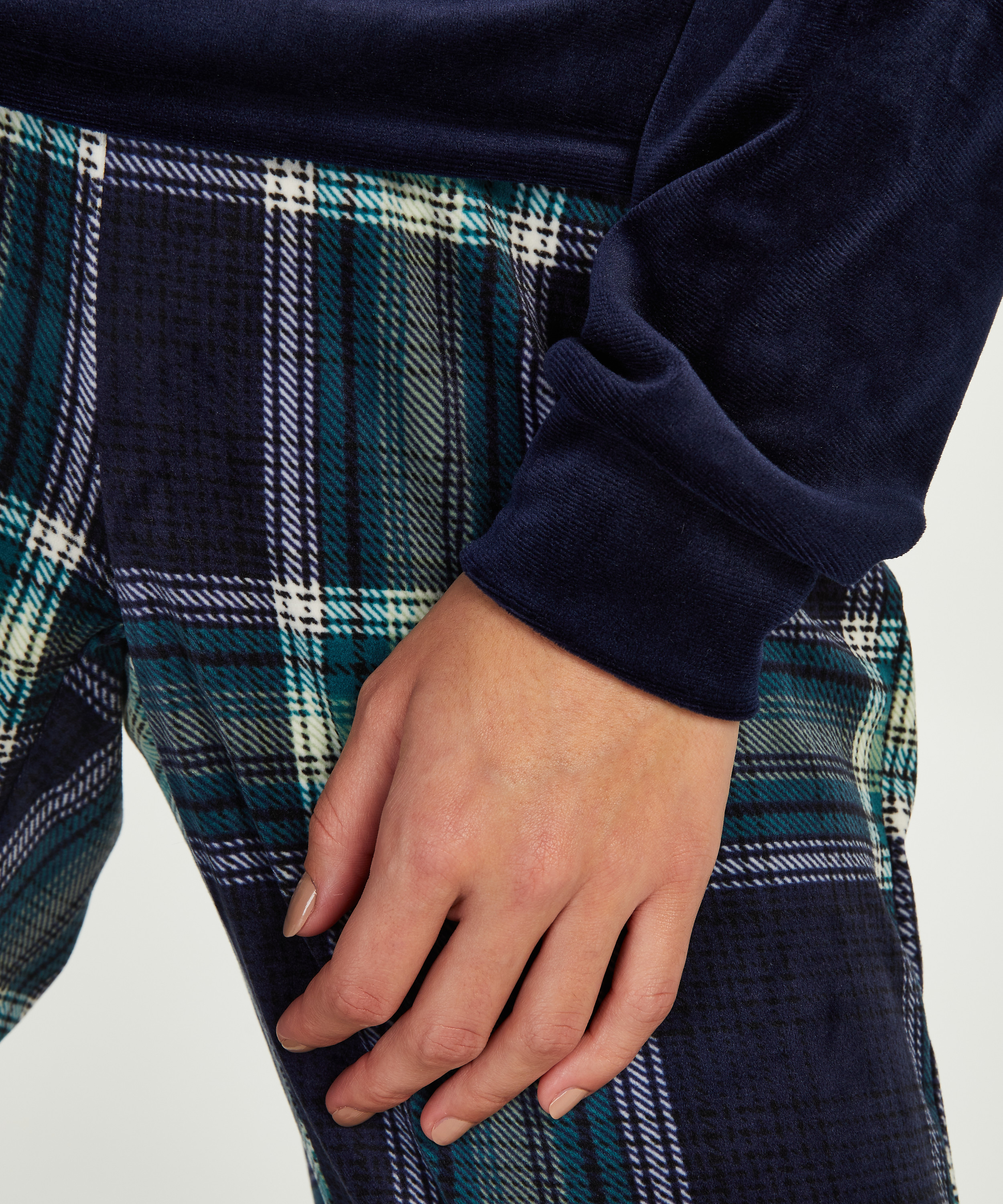 Ensemble de pyjama velours, Vert, main