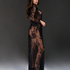 Long Kimono Allover Lace, Noir
