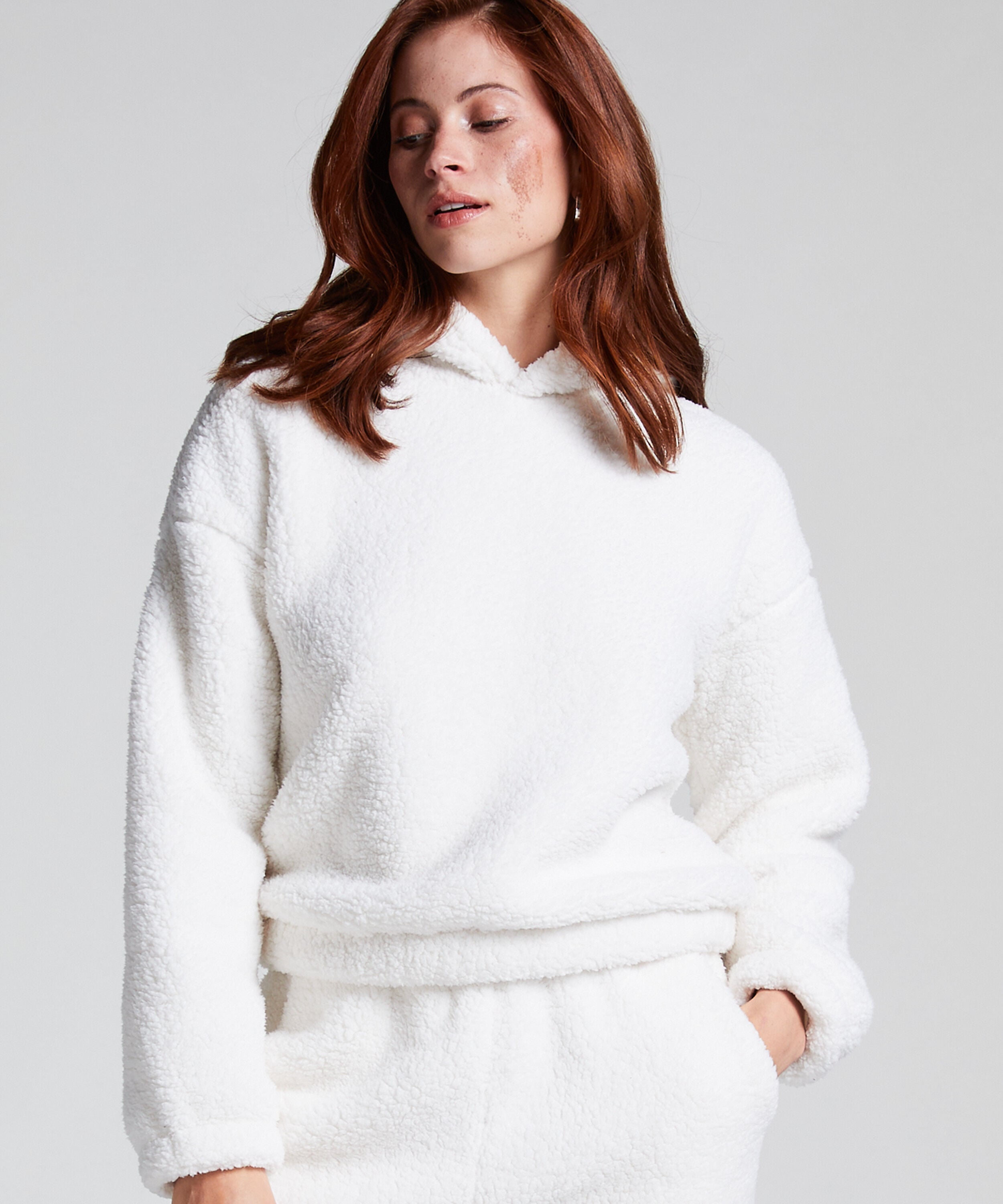 Sweat à Capuche polaire Snuggle, Blanc