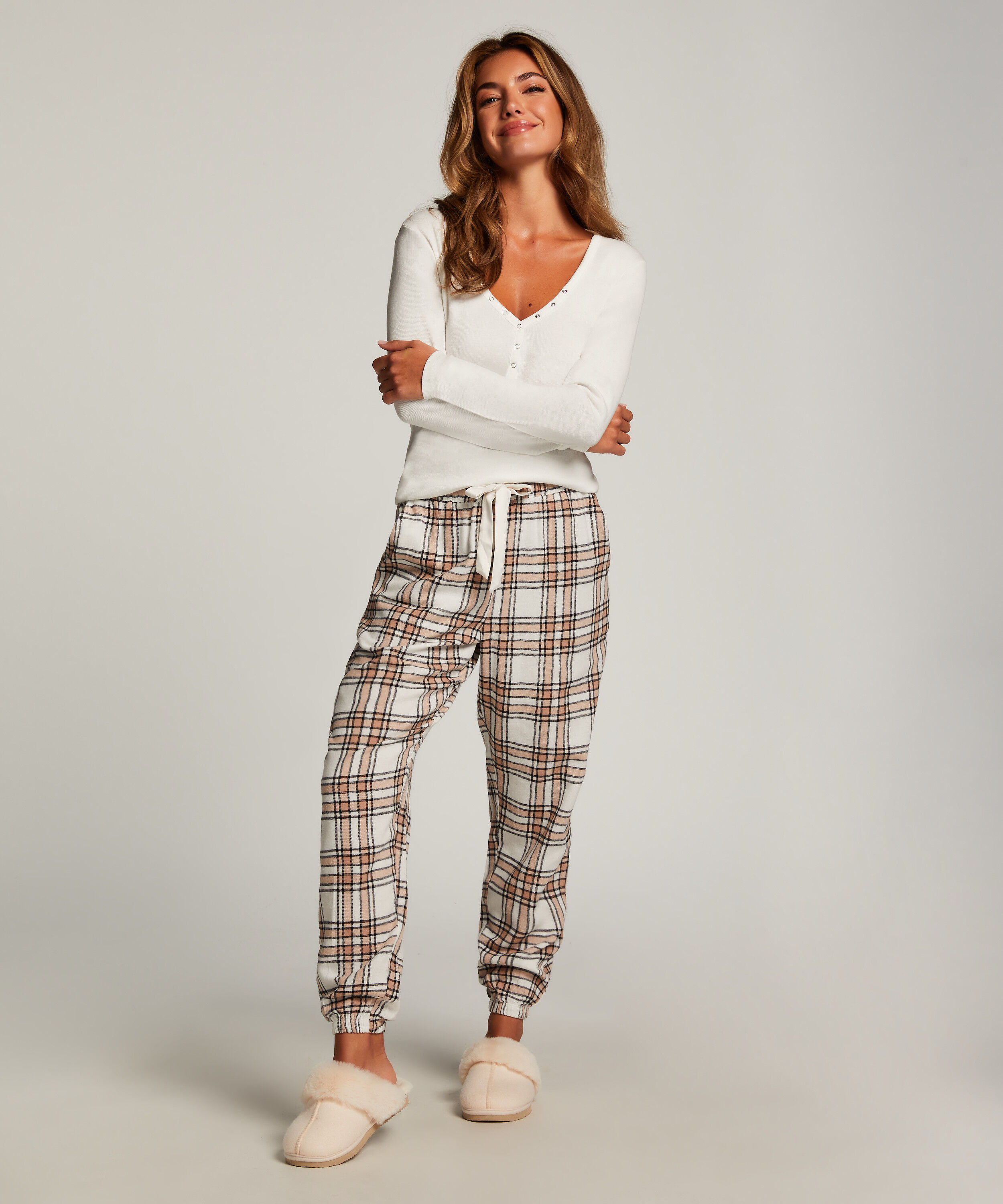 Pantalon de Pyjama Flanel, Beige Pantalon de Pyjama Flanel, Beige