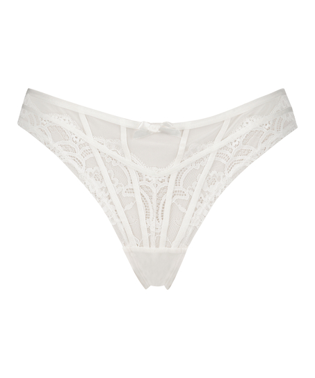 Slip brésilien échancré Arla, Blanc