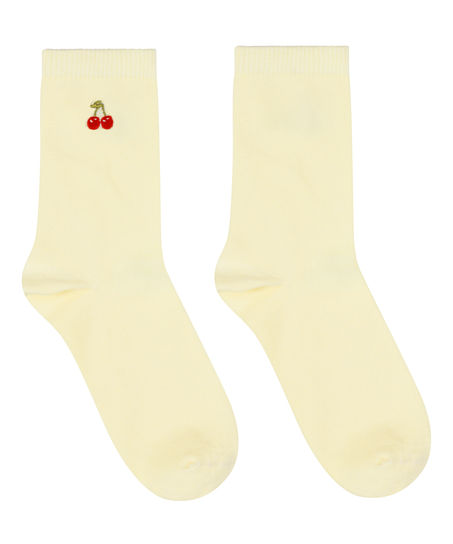 Chaussettes courtes en modal, Jaune