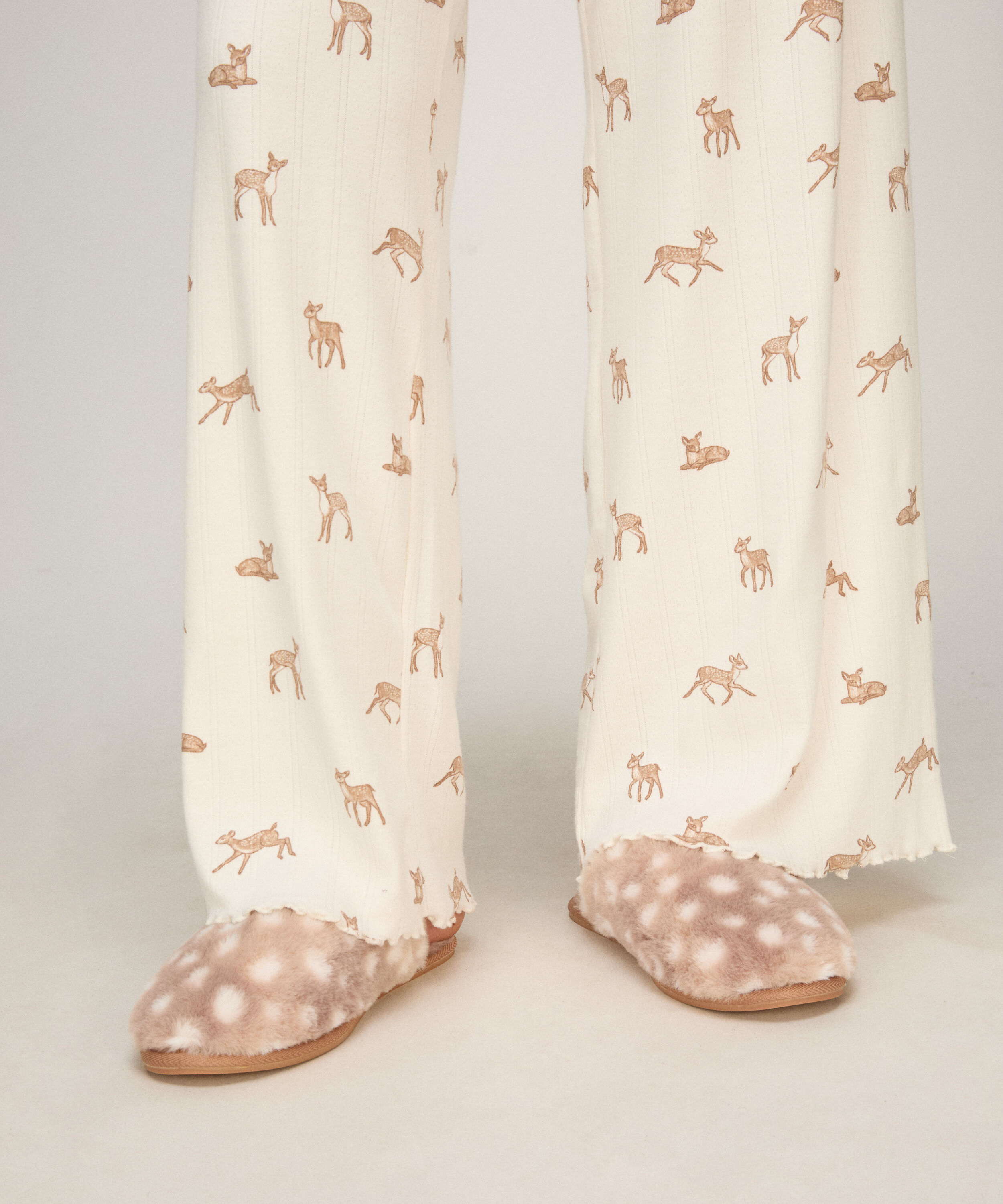 Slippers Deer Faux Fur, Marron