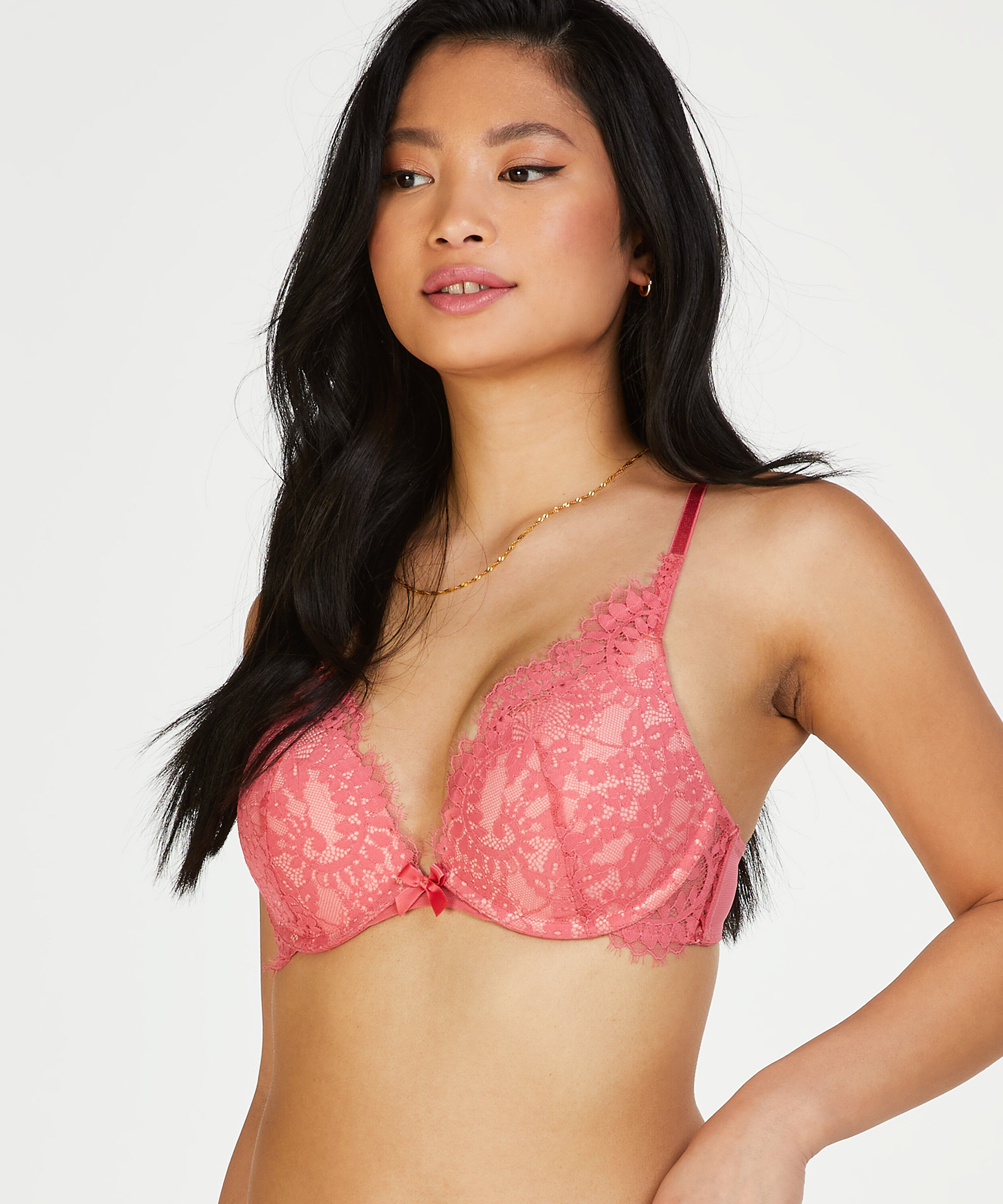 Soutien-gorge push-up &agrave; armatures Leyla, Rose