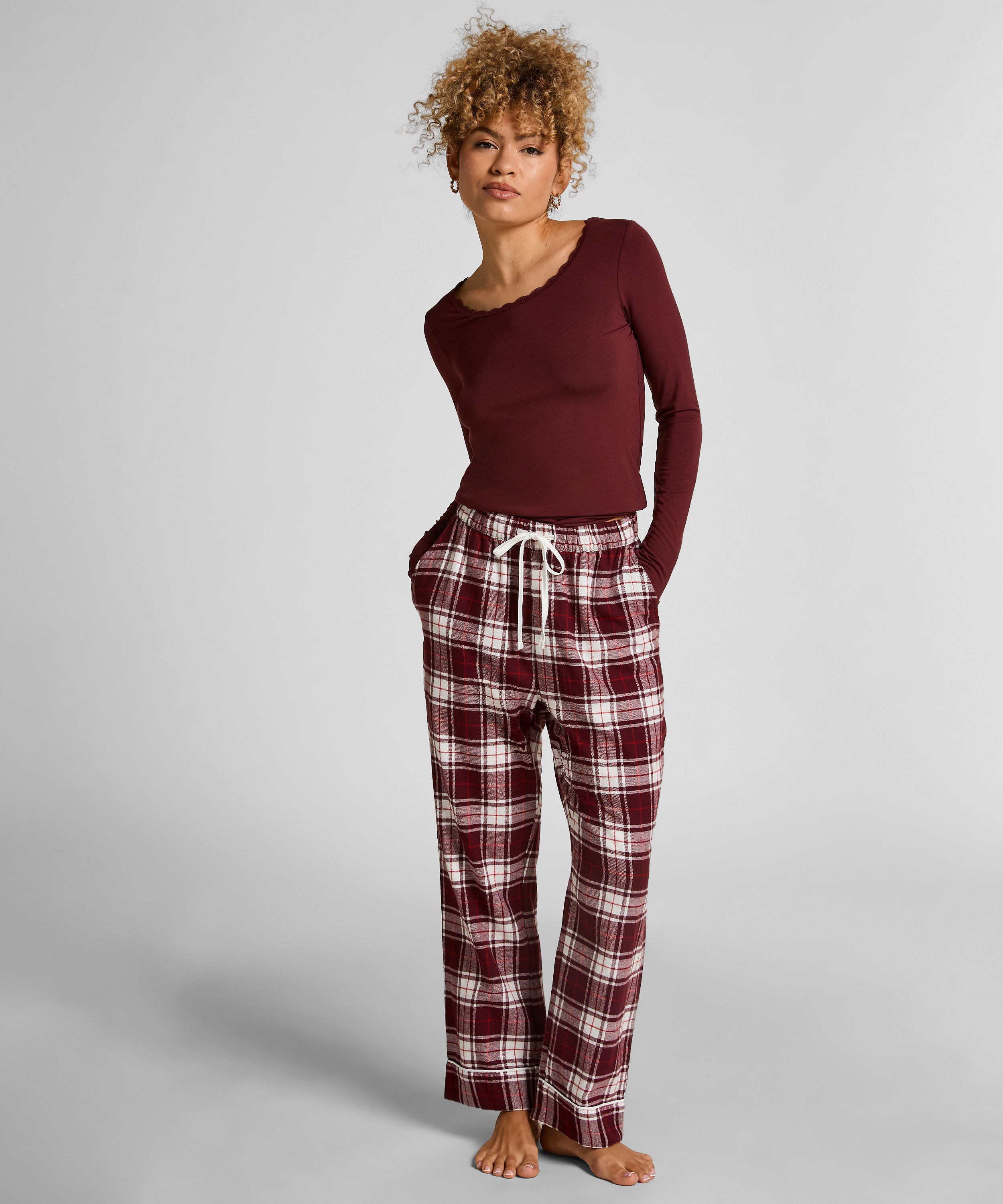 Pantalon de Pyjama Flanel, Violet, main