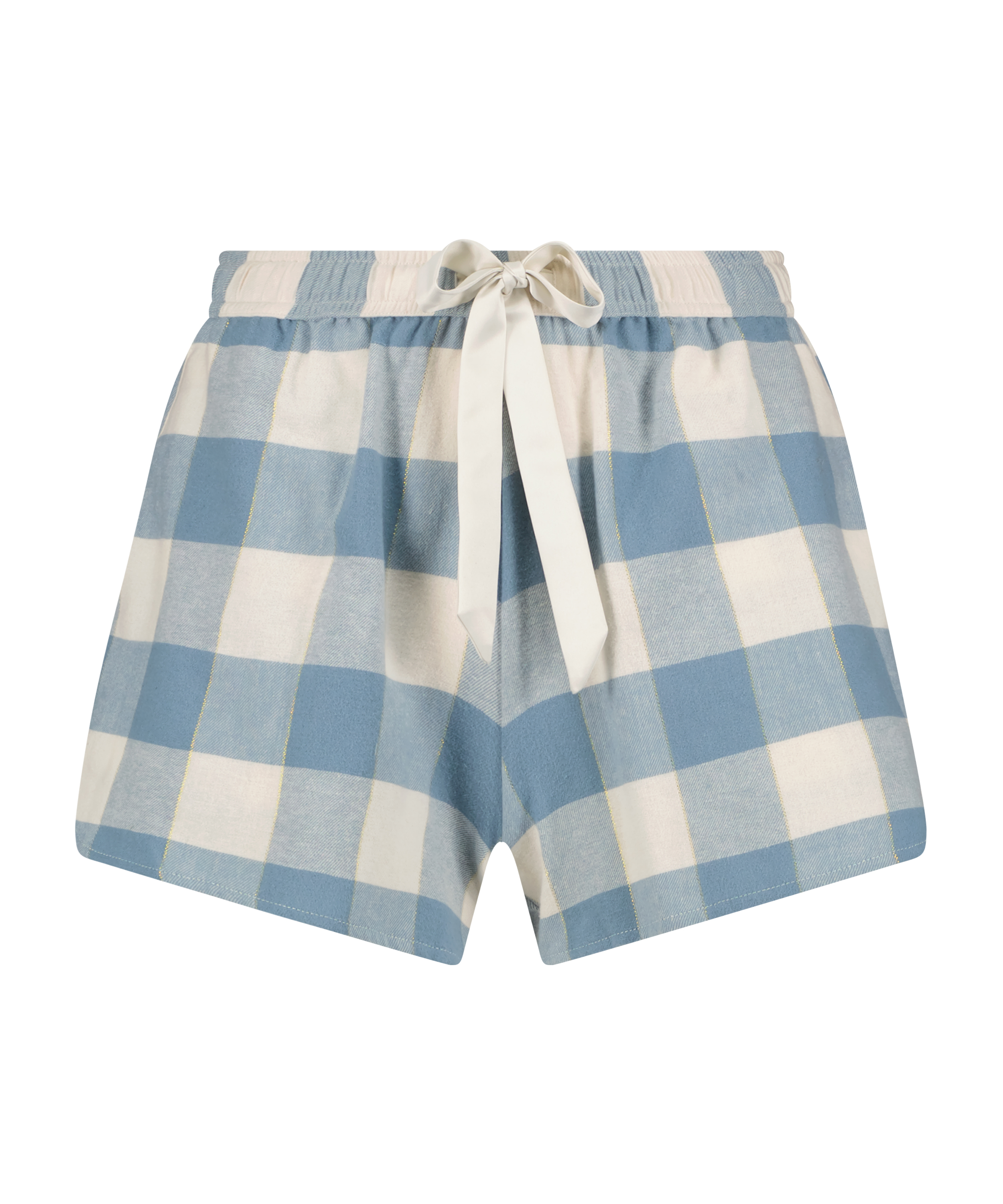 Short Twill Check, Bleu, main