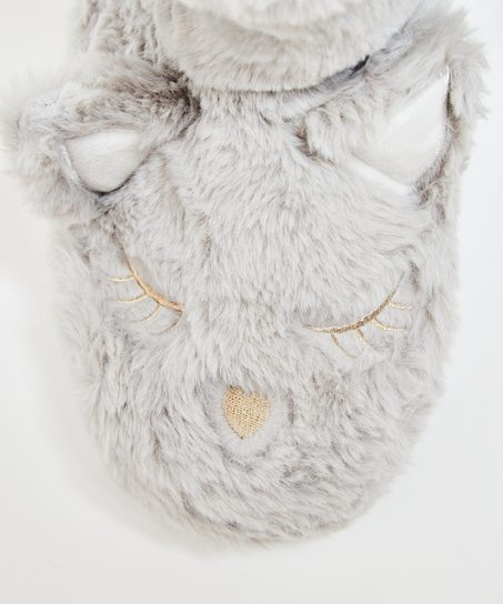 Pantoufles Chat, Gris