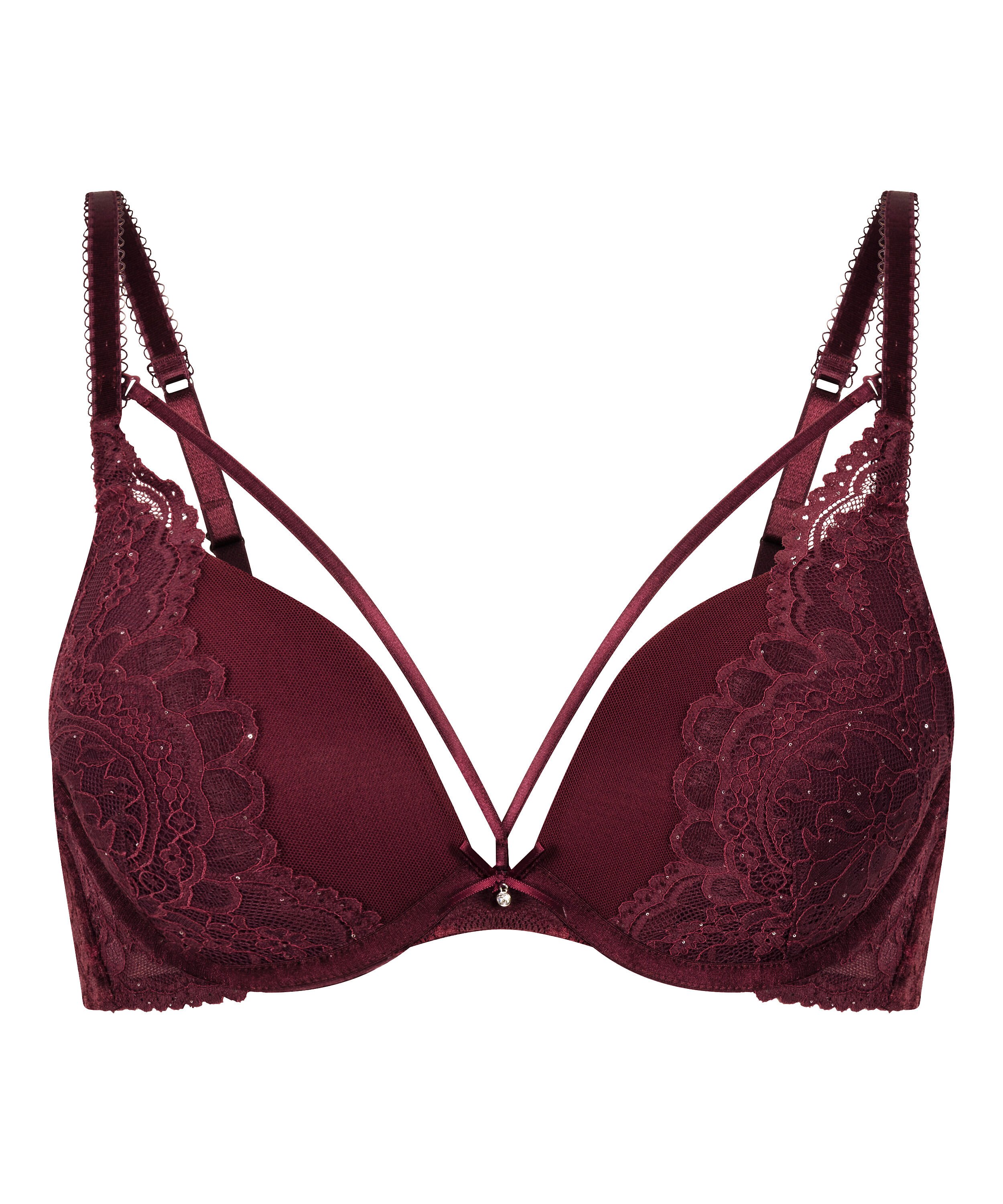 Soutien-gorge push-up &agrave; armatures pr&eacute;form&eacute; Isadora, Rouge