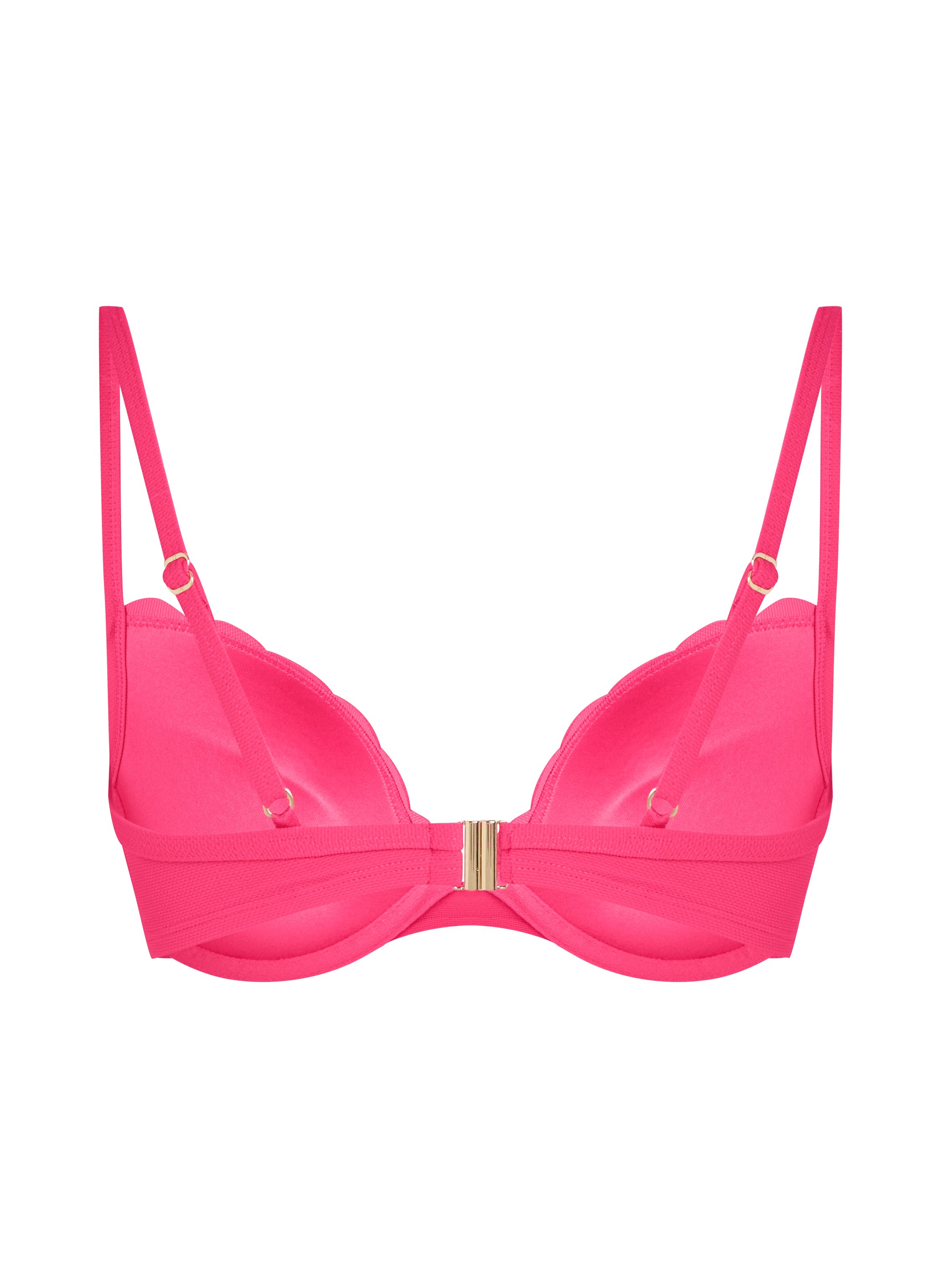 Haut de bikini à armatures à effet push-up préformé Scallop Taille A - E, Rose, main