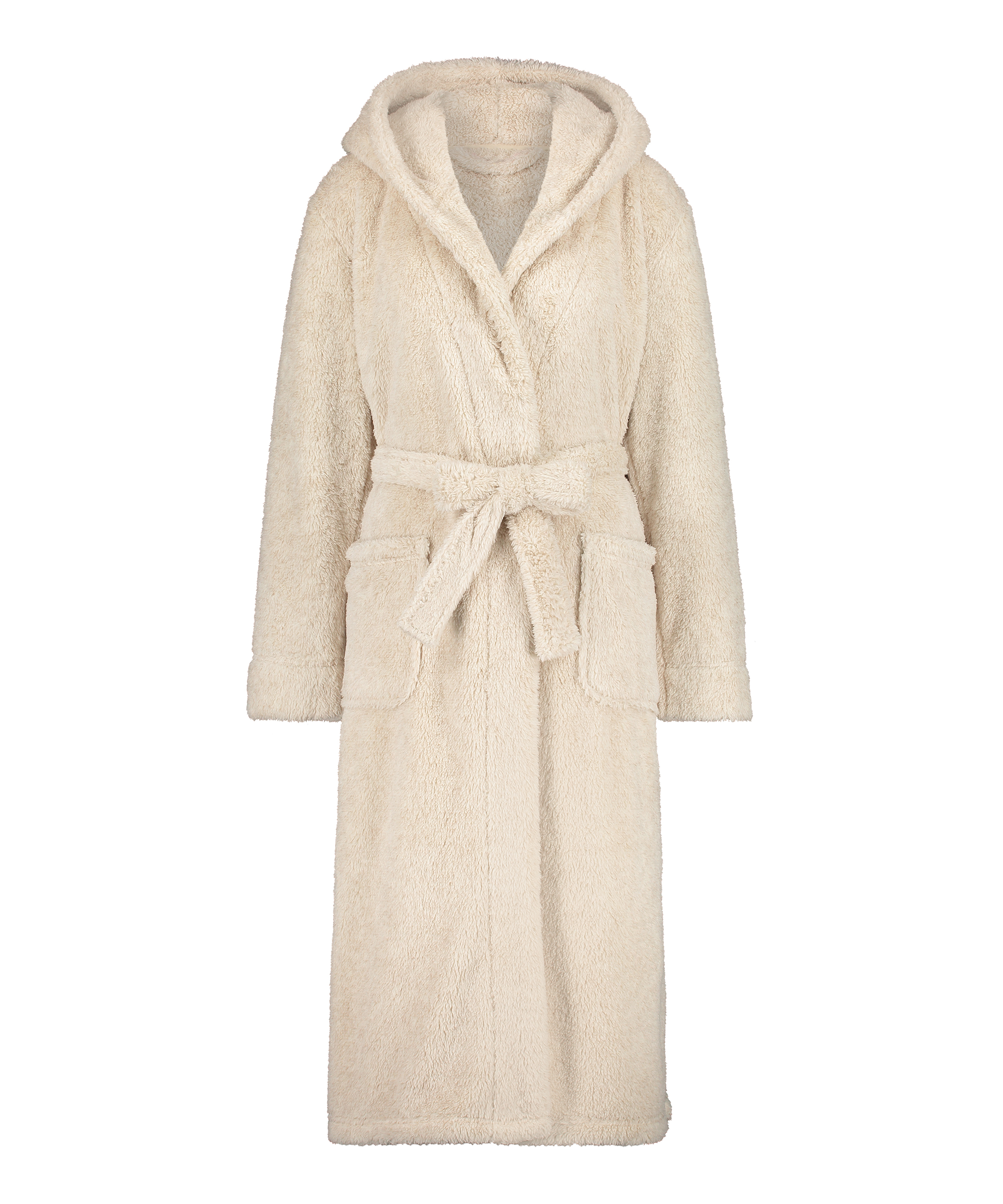 Long peignoir en polaire, Beige, main