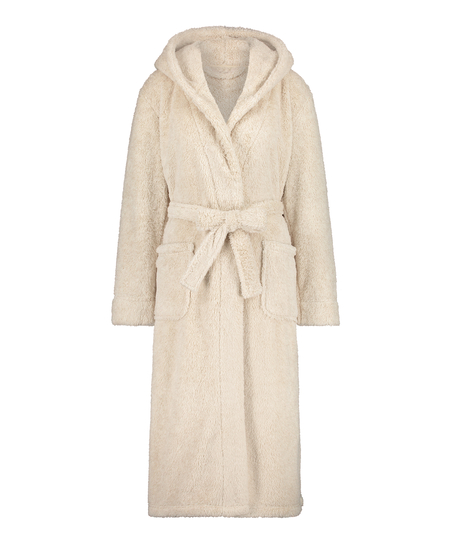 Long peignoir en polaire, Beige