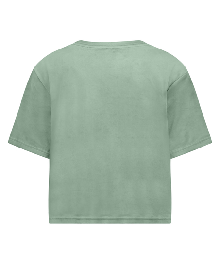 Top Velours Pocket, Vert