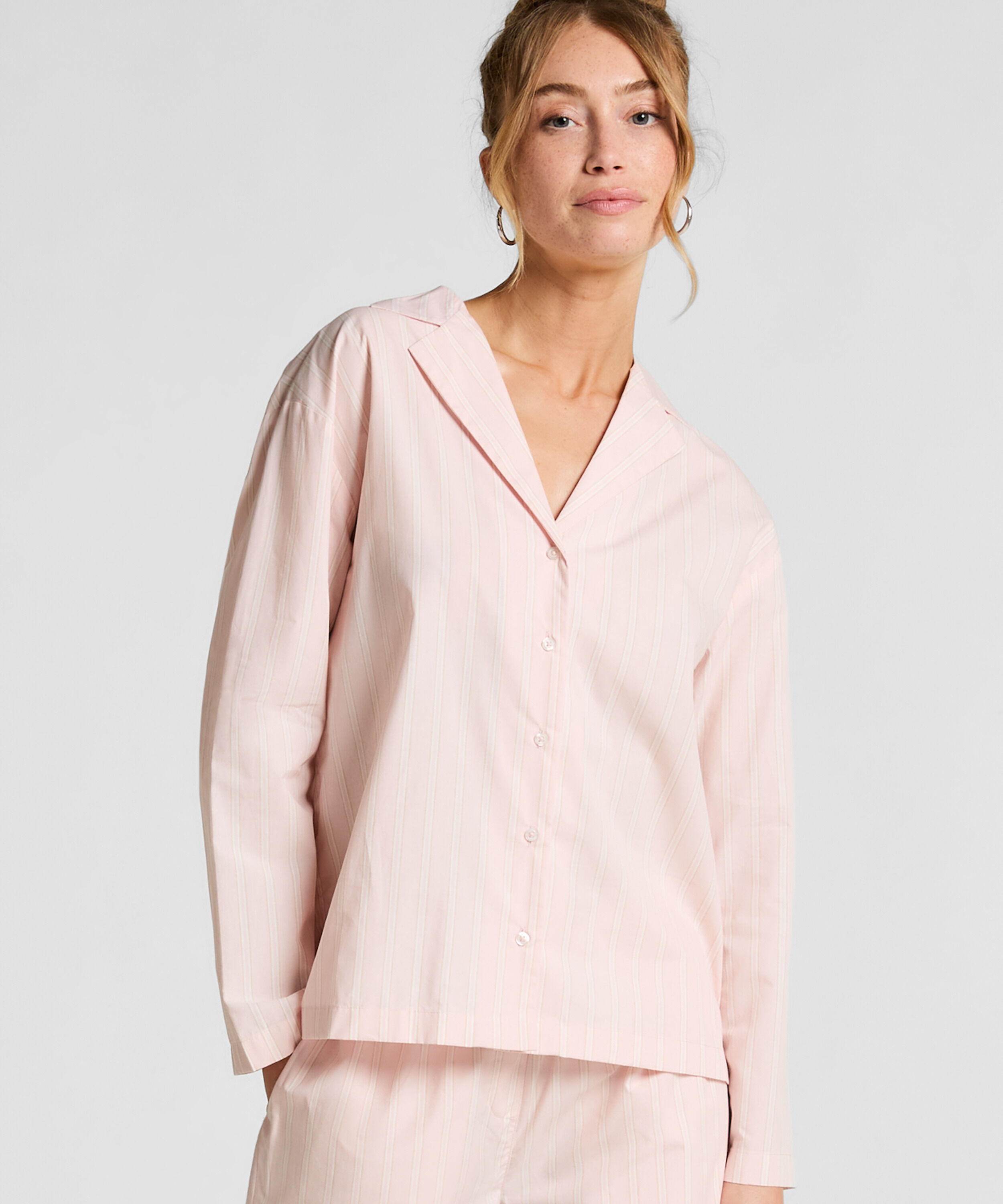 Top de pyjama Coton Poplin, Rose Top de pyjama Coton Poplin, Rose
