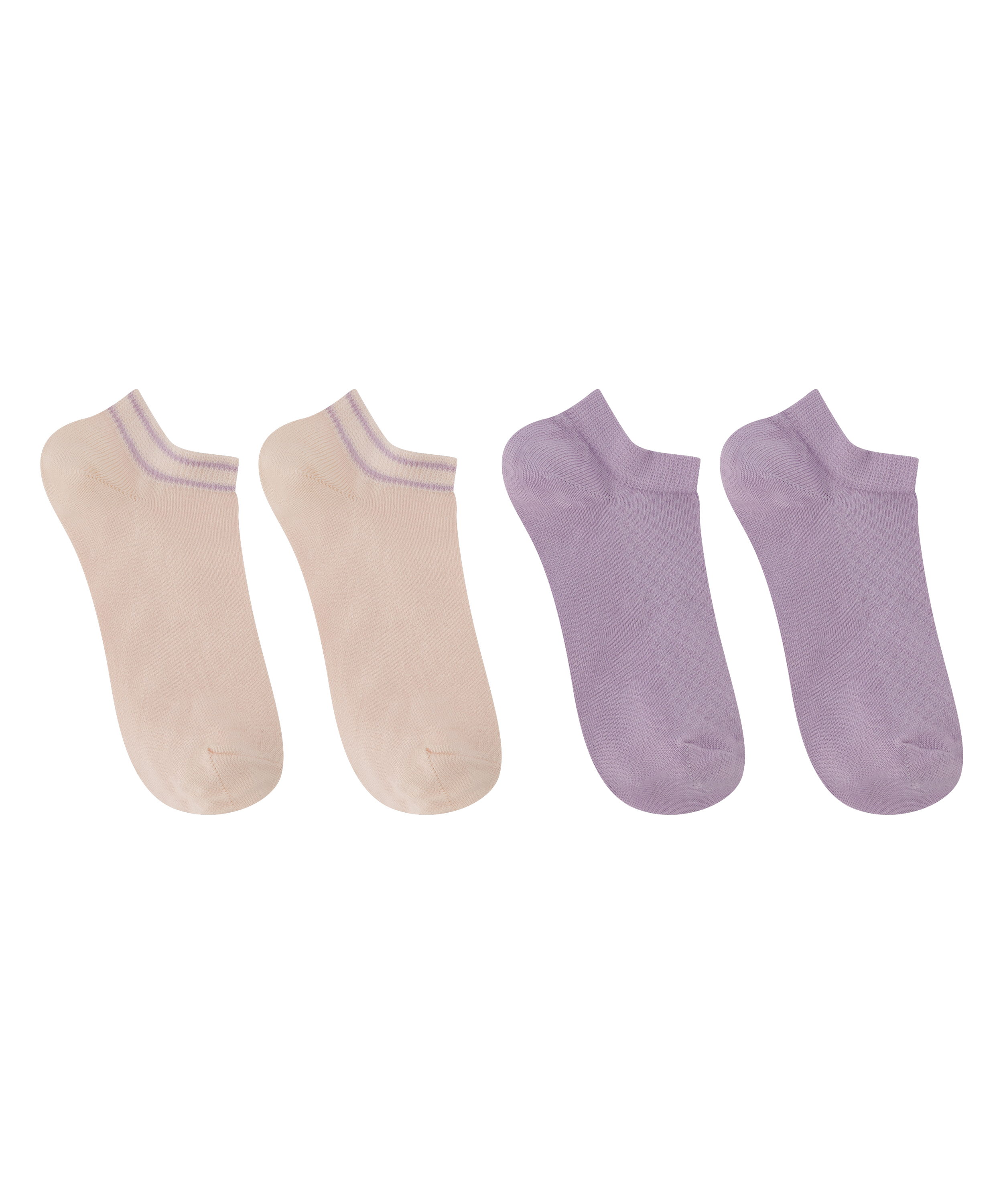 Lot de 2 paires de chaussettes pour baskets en viscose, Violet, main