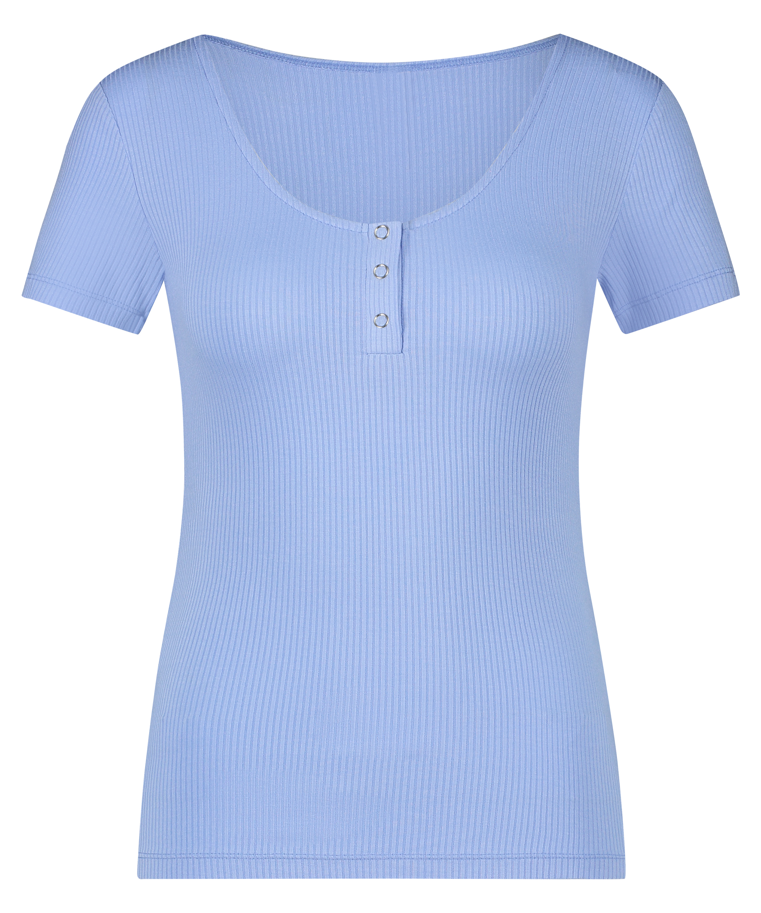 Haut de pyjama manches courtes Henley, Bleu, main