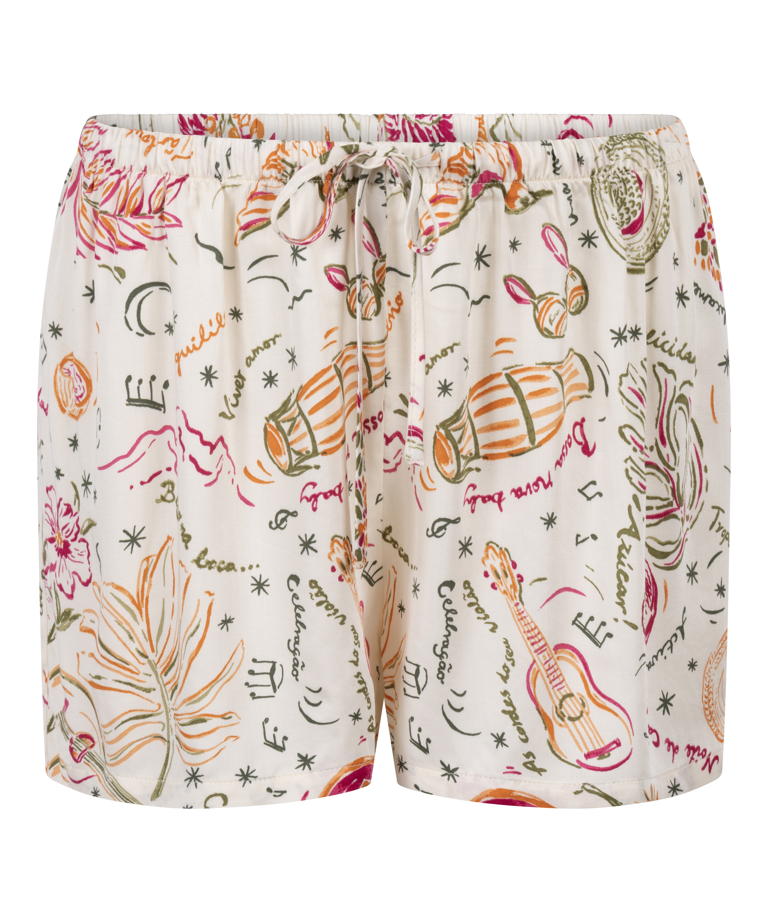 Short Satin, Blanc, main