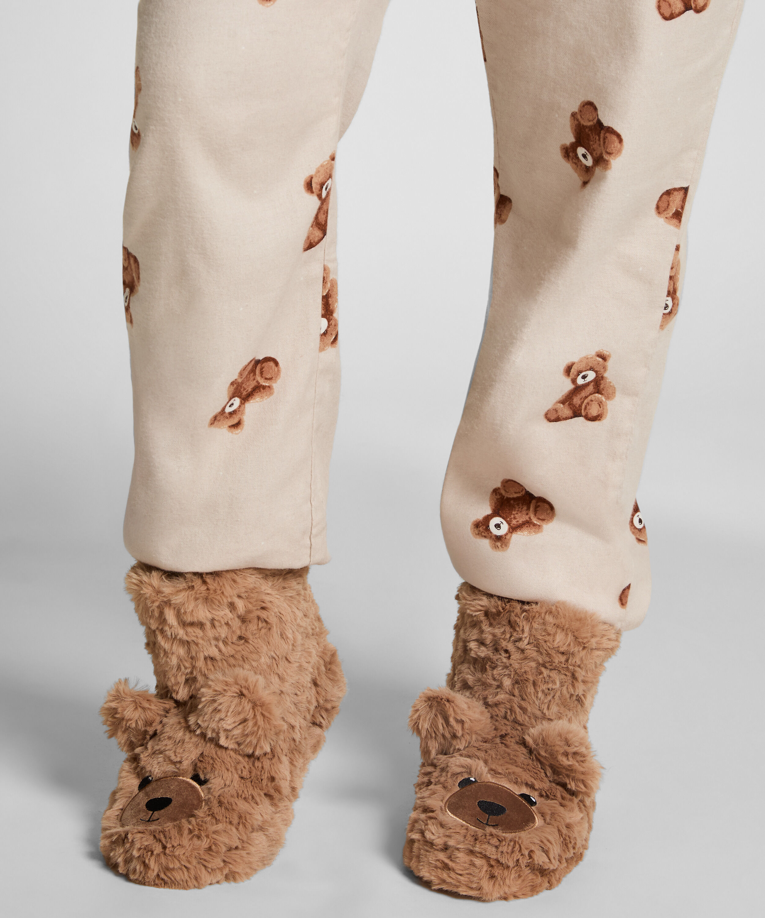 Chaussons Ours en Peluche, Beige