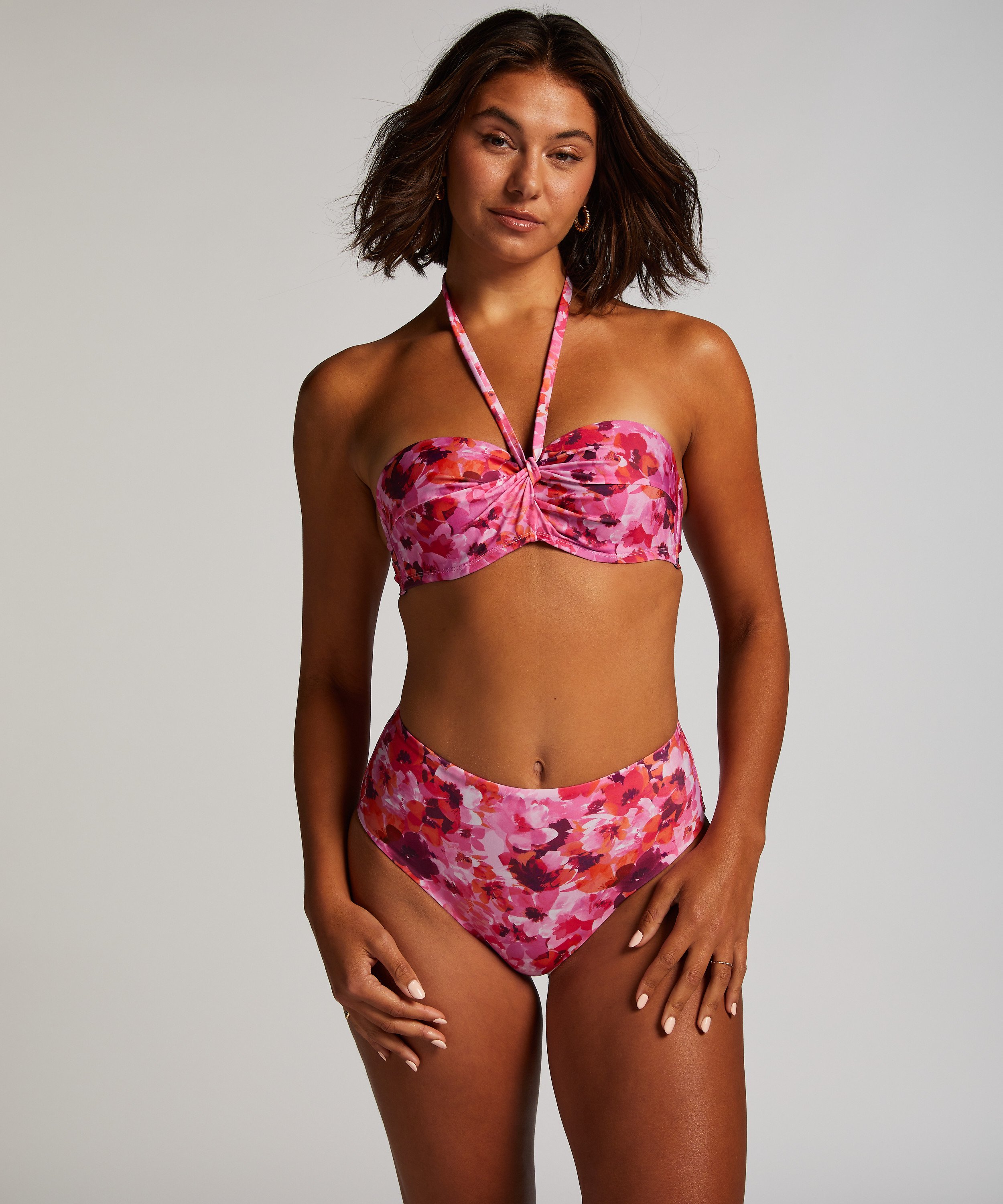 Haut de bikini Floral Taille E +, Rose, main