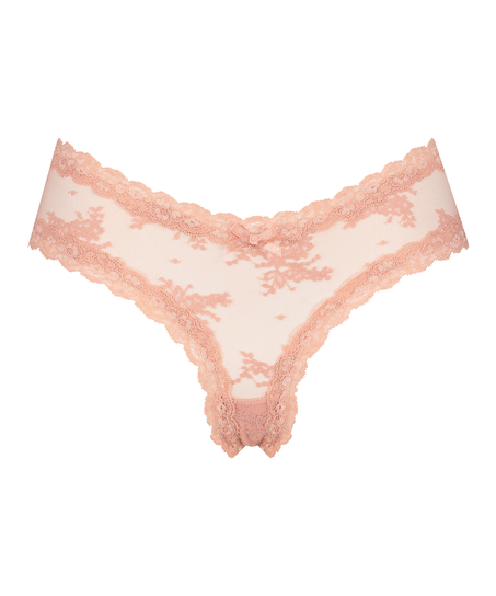 Slip brésilien V-shape mesh, Rose