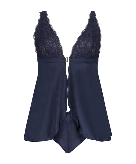 Babydoll Satin Mariah, Bleu