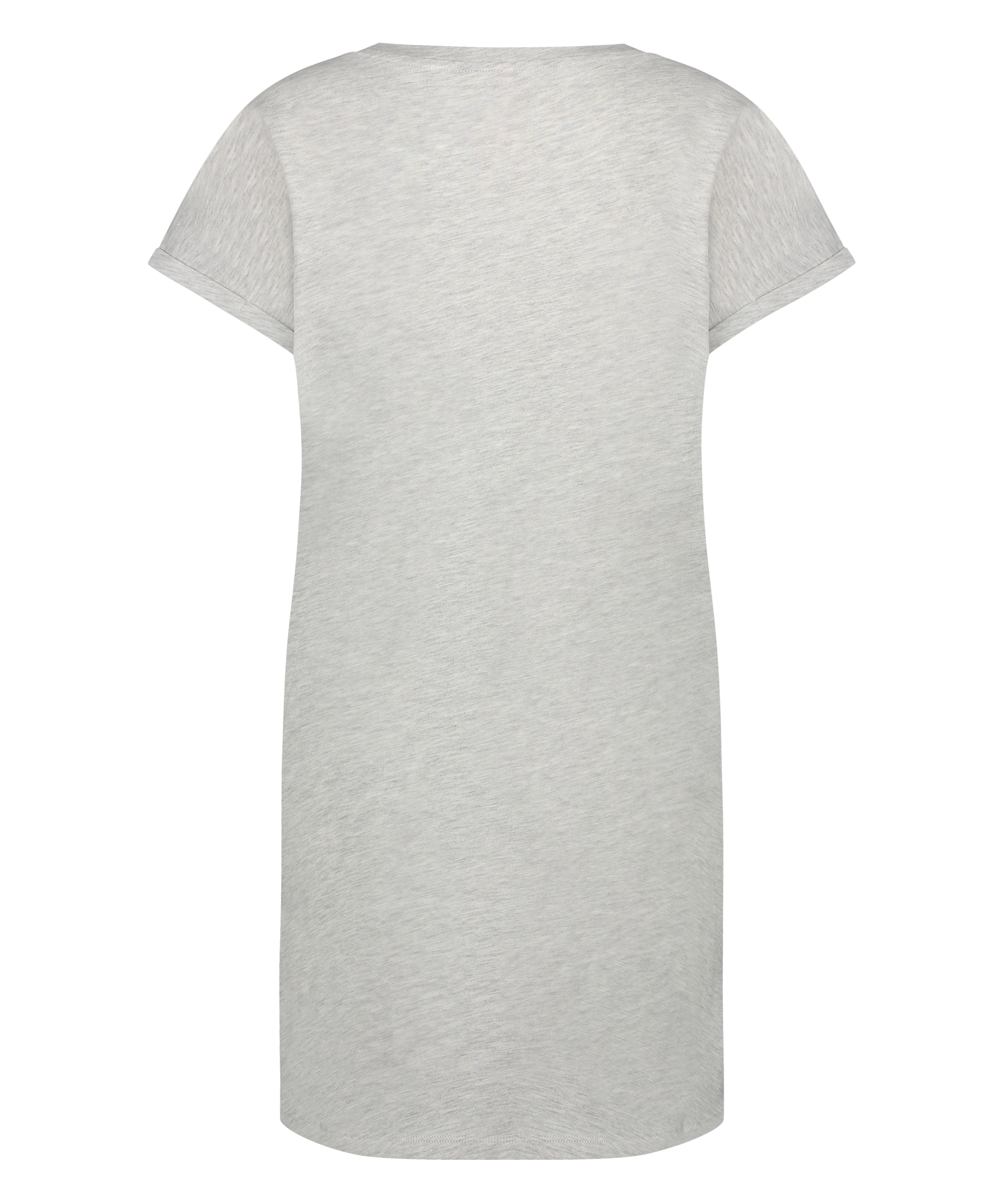 Chemise de nuit col rond, Gris, main