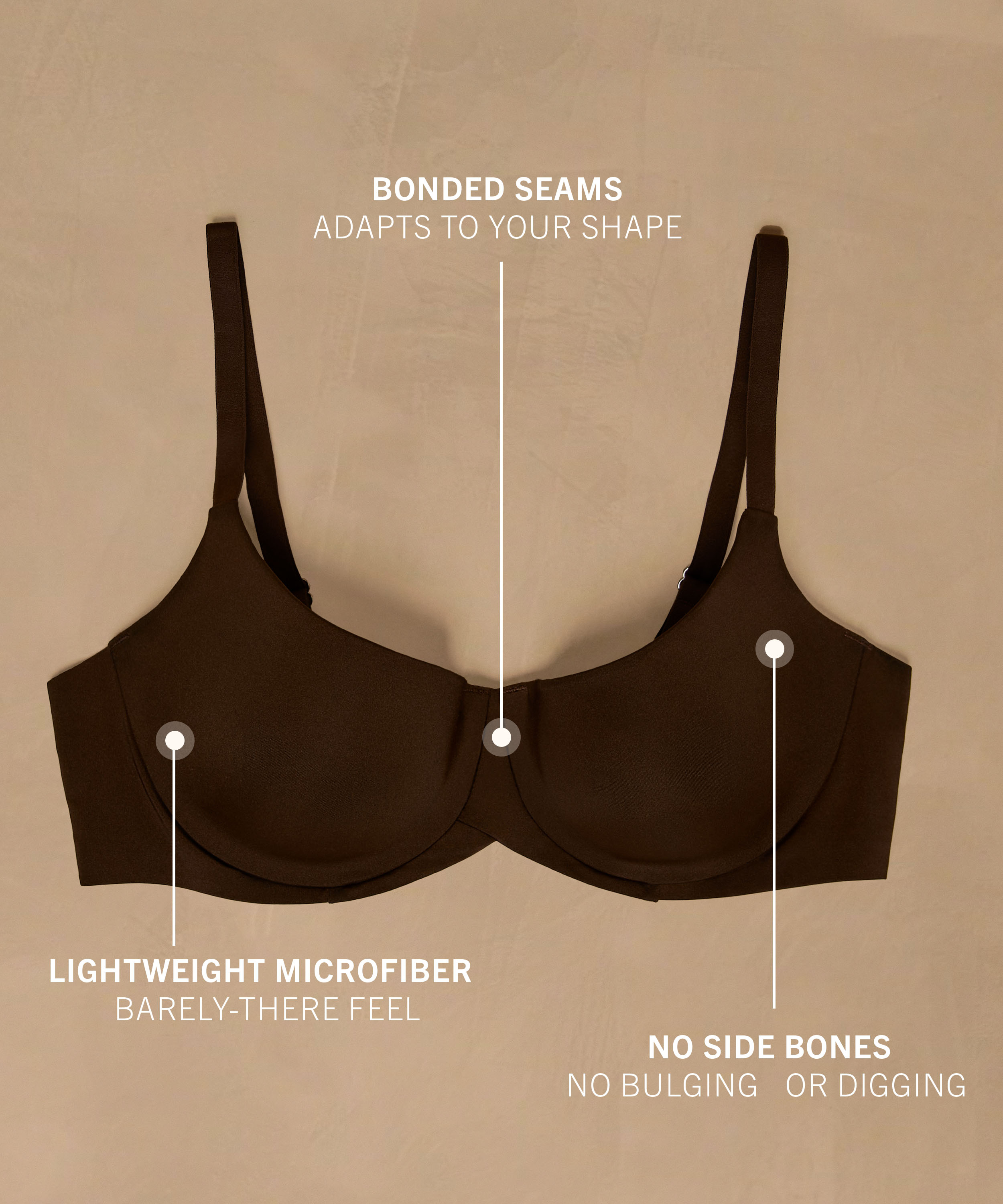 Soutien-gorge à armatures préformé Smooth, Marron, main