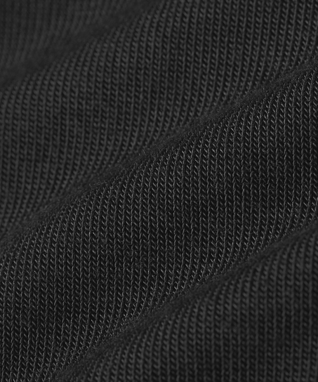 super soft Body haut avec cachemire, Noir