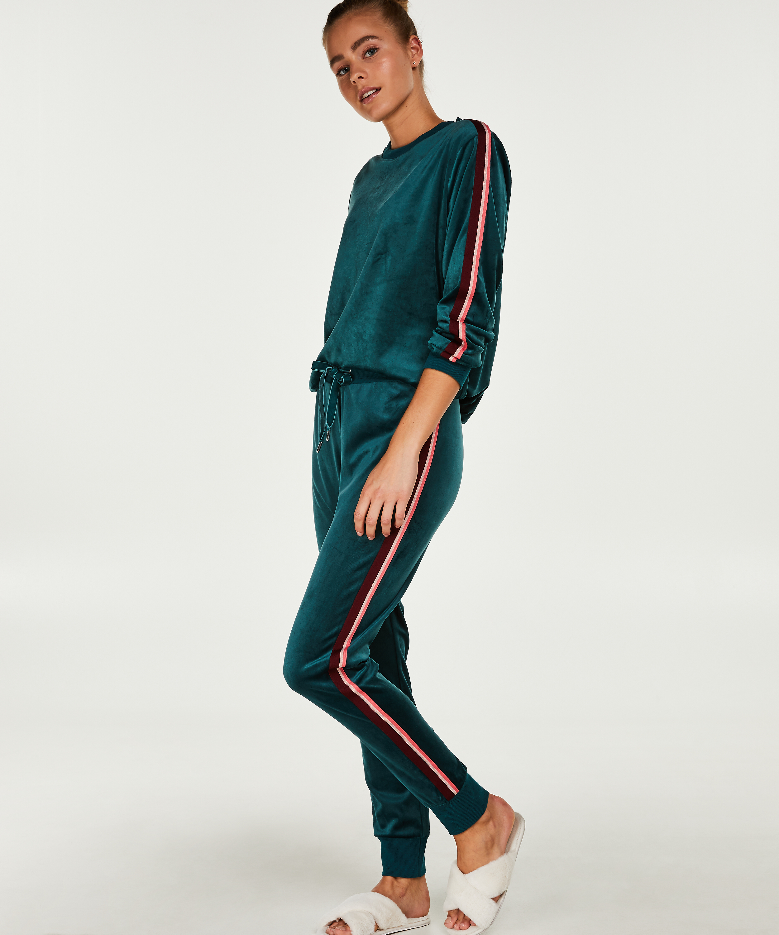 Top Velour Stripe, Vert, main