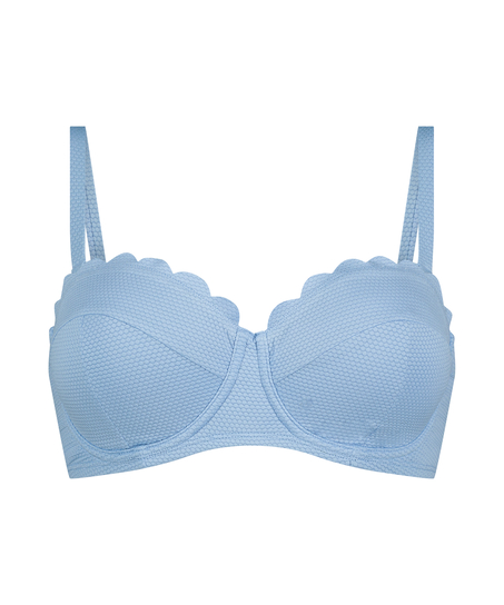 Haut de bikini à armatures à effet push-up préformé Scallop Taille A - E, Bleu