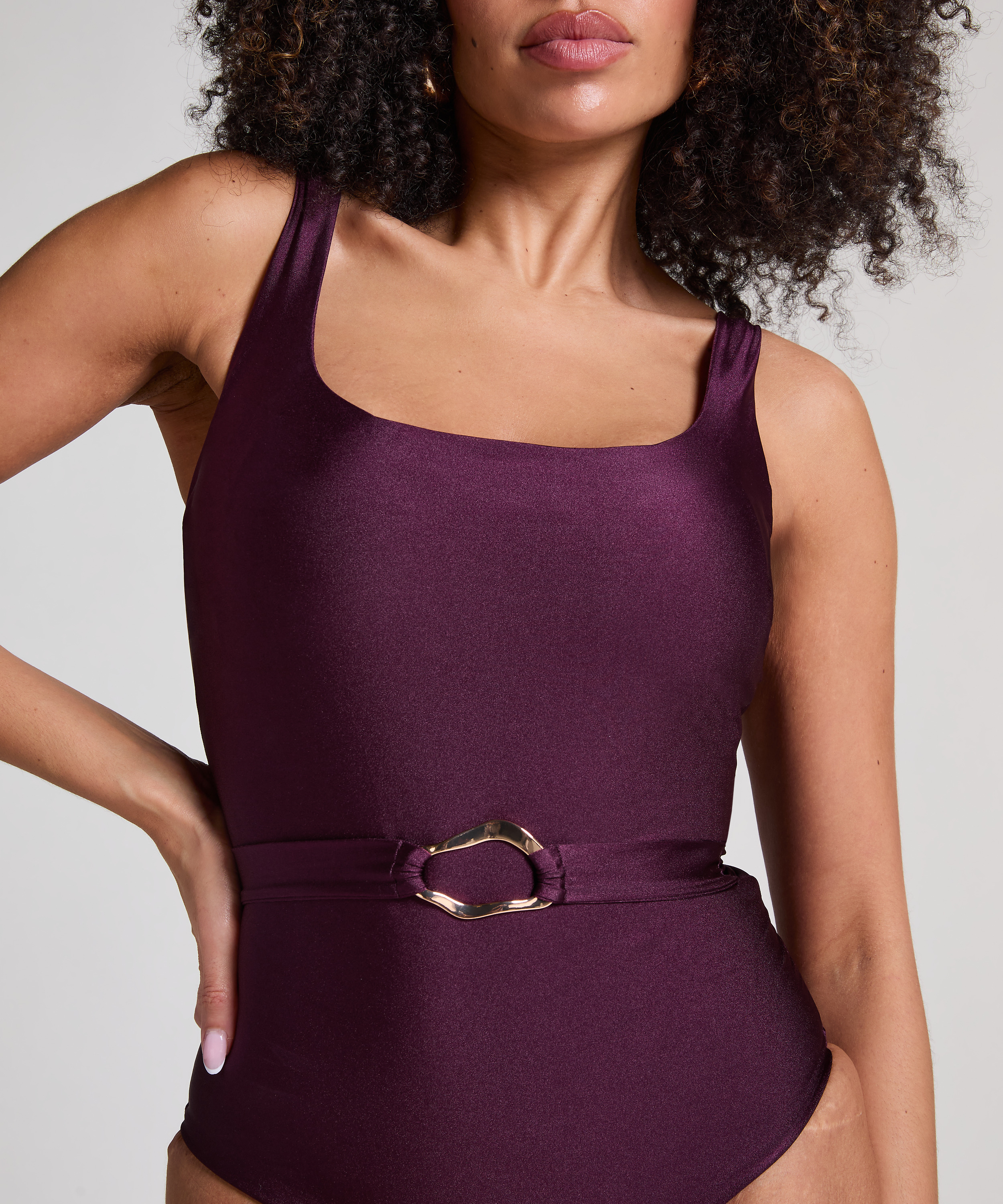 Maillot de bain sculptant Costa, Violet, main