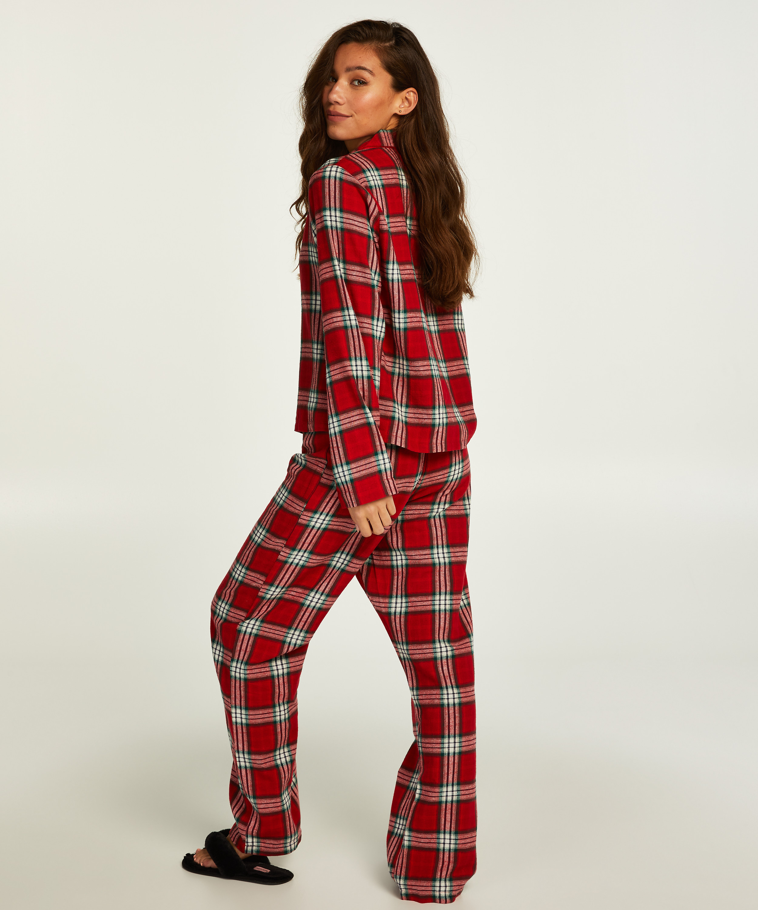 Pyjama Check Twill, Rouge, main