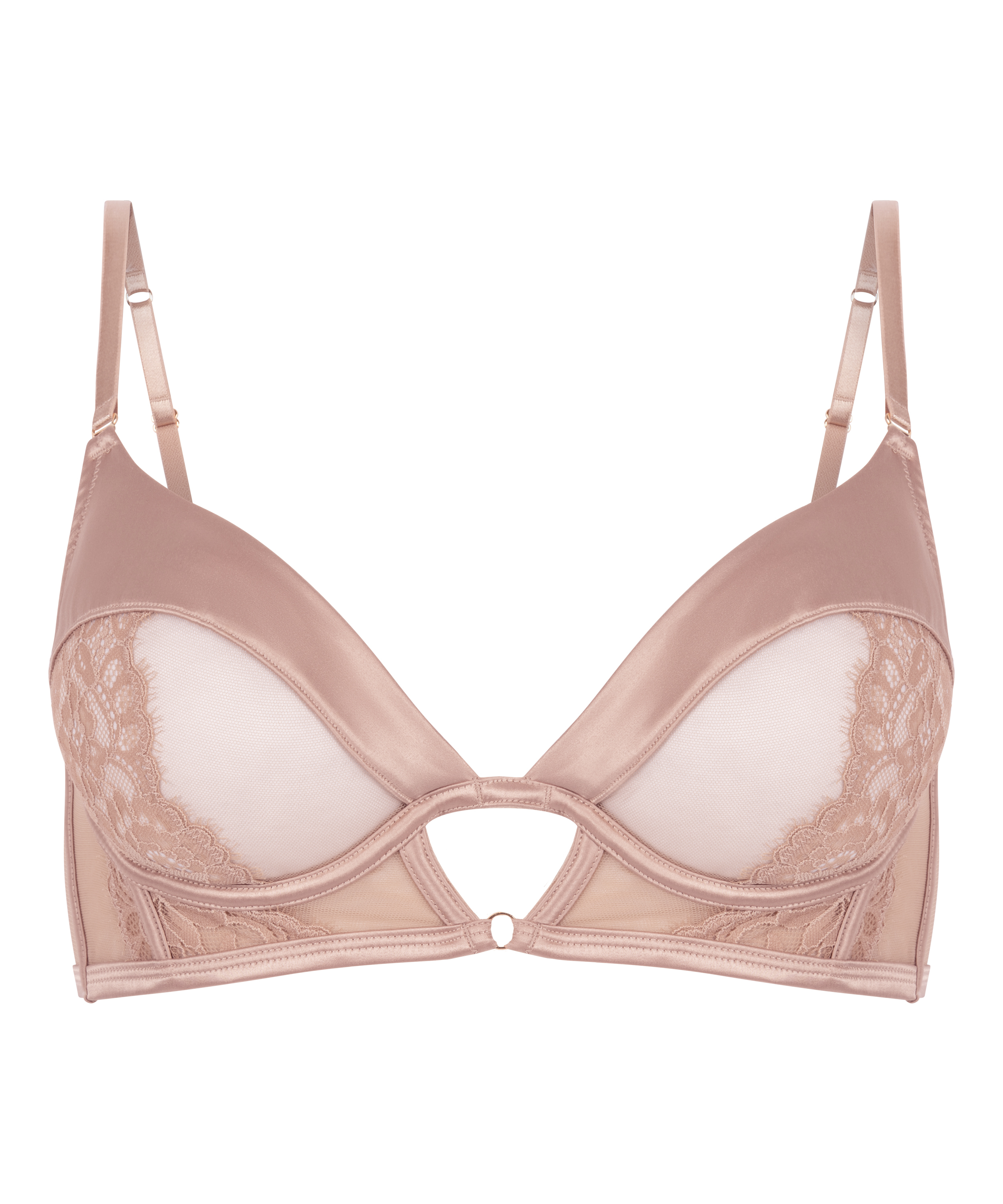 Soutien-gorge à armatures non-préformé longline Nisha, Beige, main