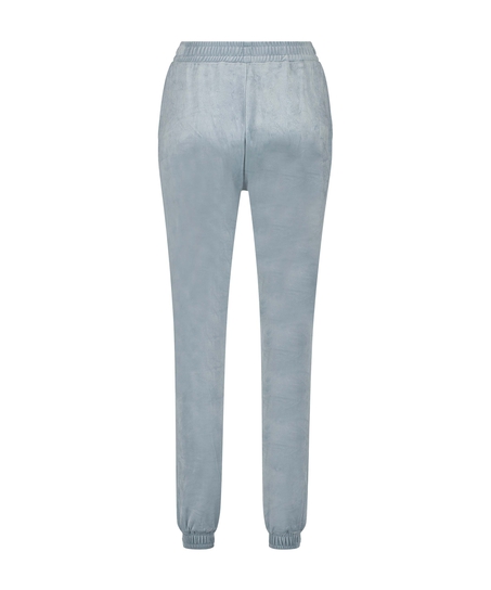 Pantalon Jogging Velours Pintuck, Bleu