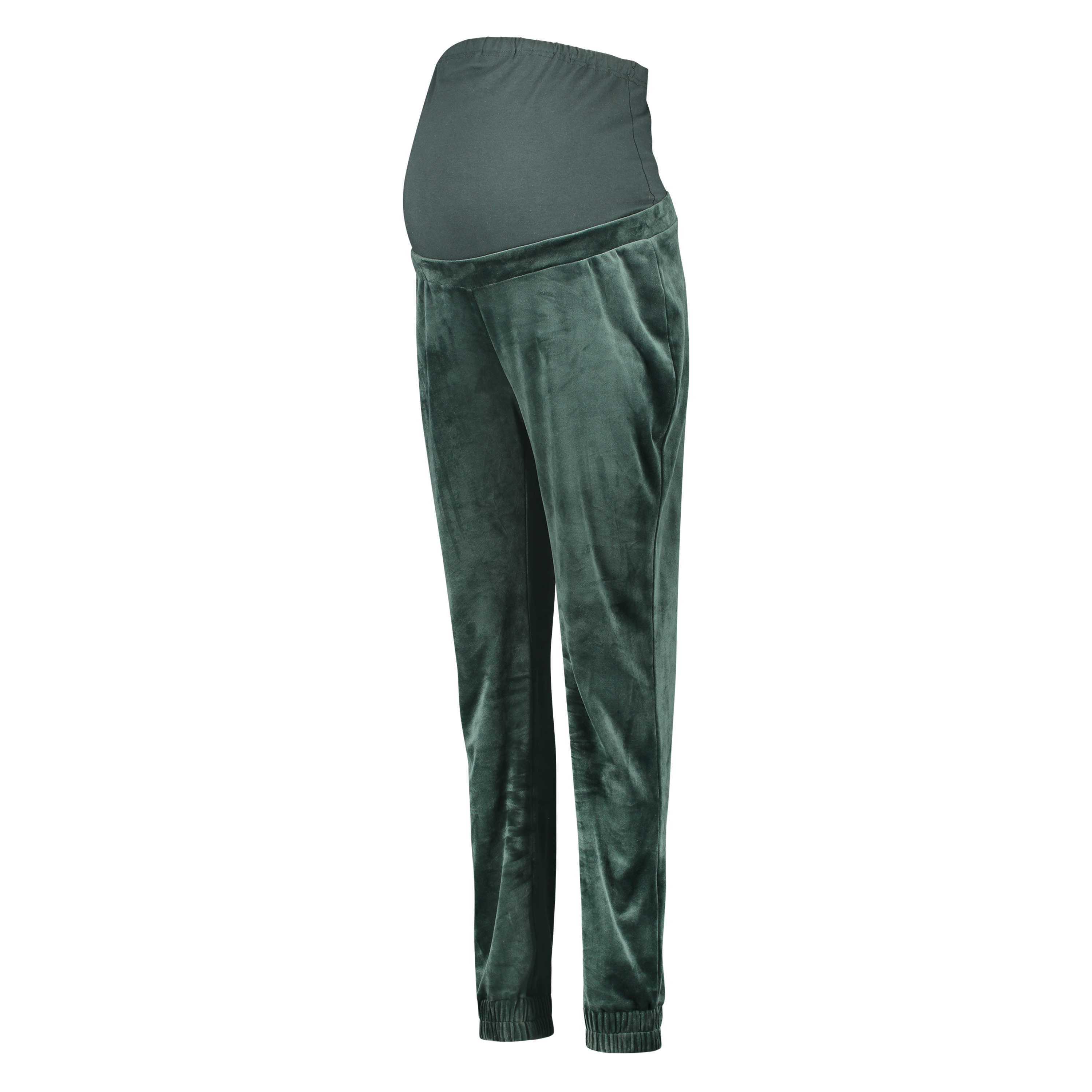Pantalons de survêtement de maternité en velours Shimmer, Vert, main