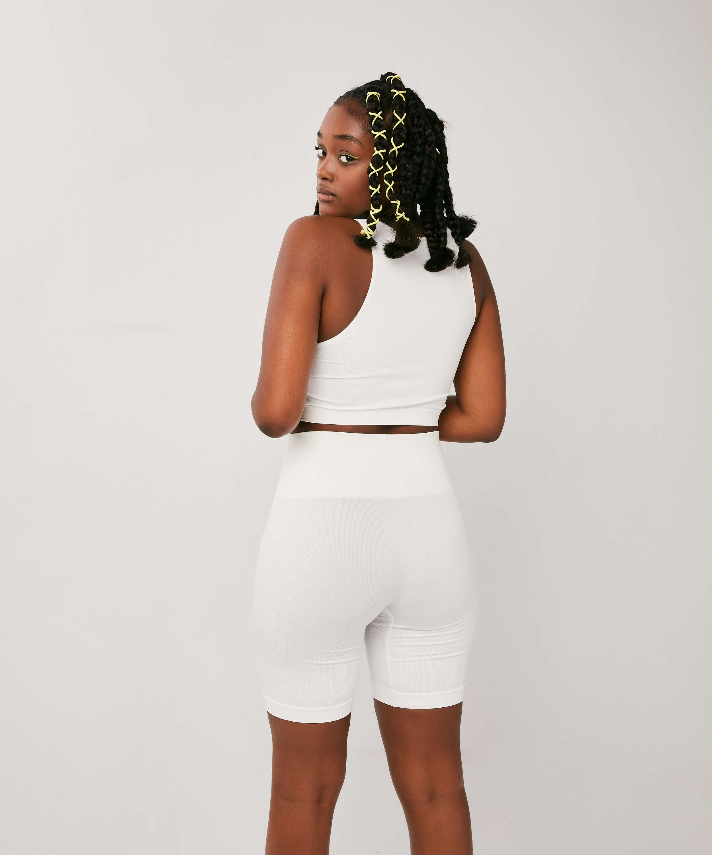 Short cycliste Bae, Blanc, main