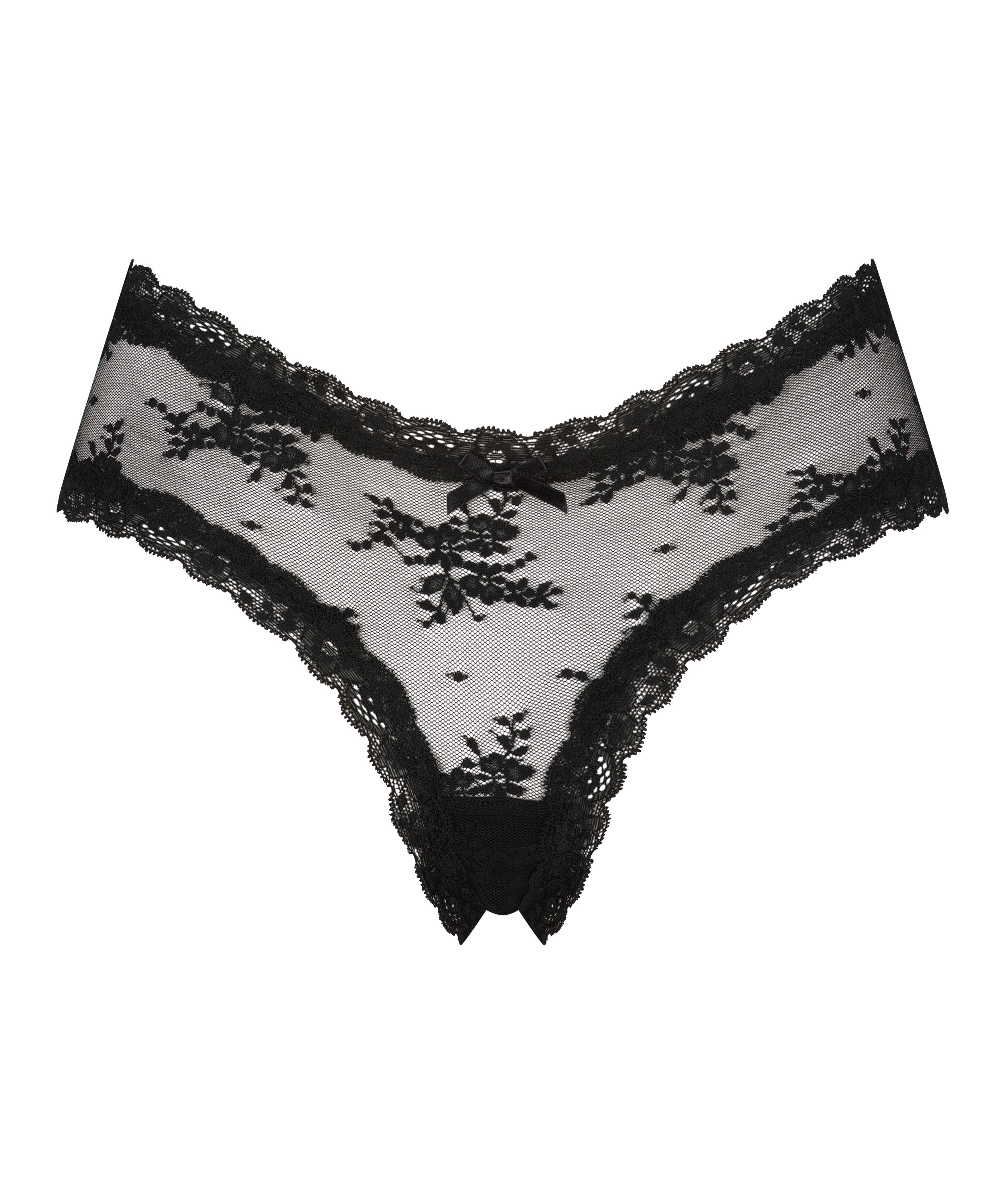 Slip brésilien V-shape mesh, Noir, main