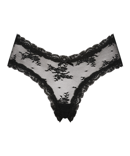 Slip brésilien V-shape mesh, Noir