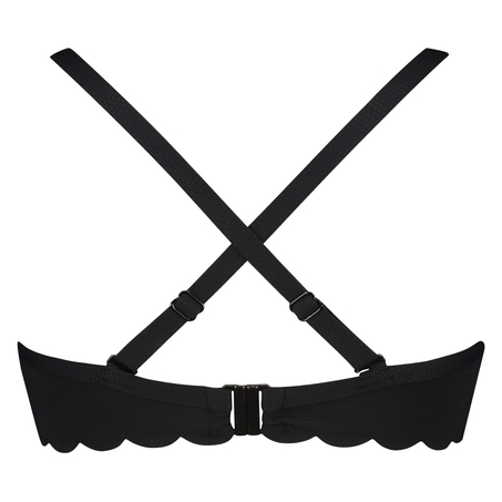 Haut de bikini &agrave; armatures pr&eacute;form&eacute; Scallop Taille E +, Noir
