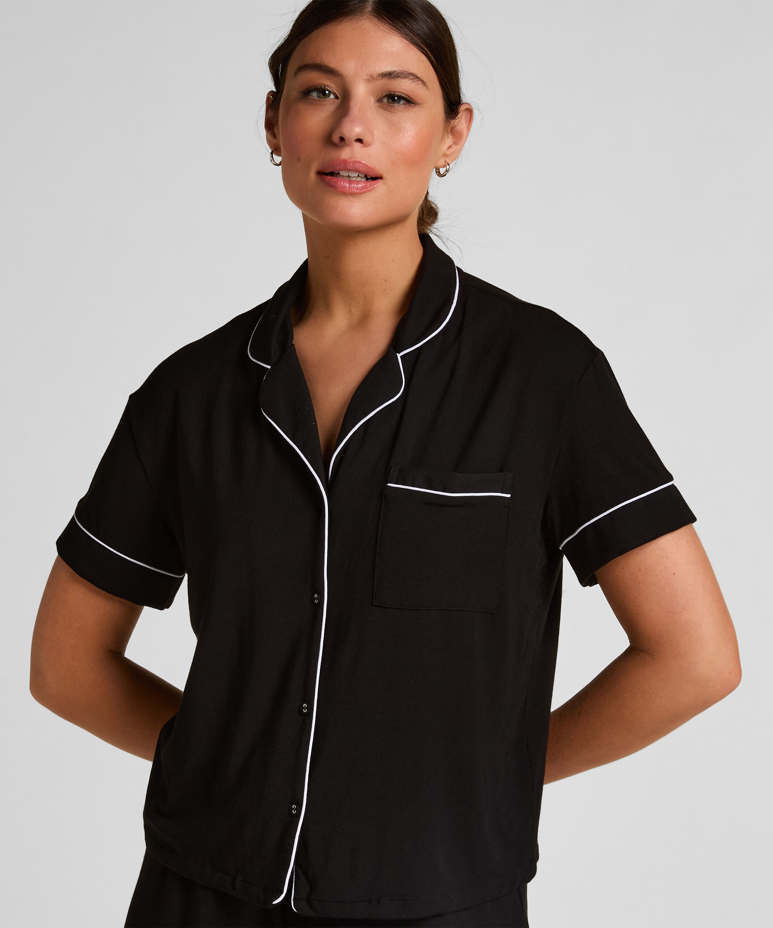 Veste à manches courtes en jersey Essential, Noir Veste à manches courtes en jersey Essential, Noir