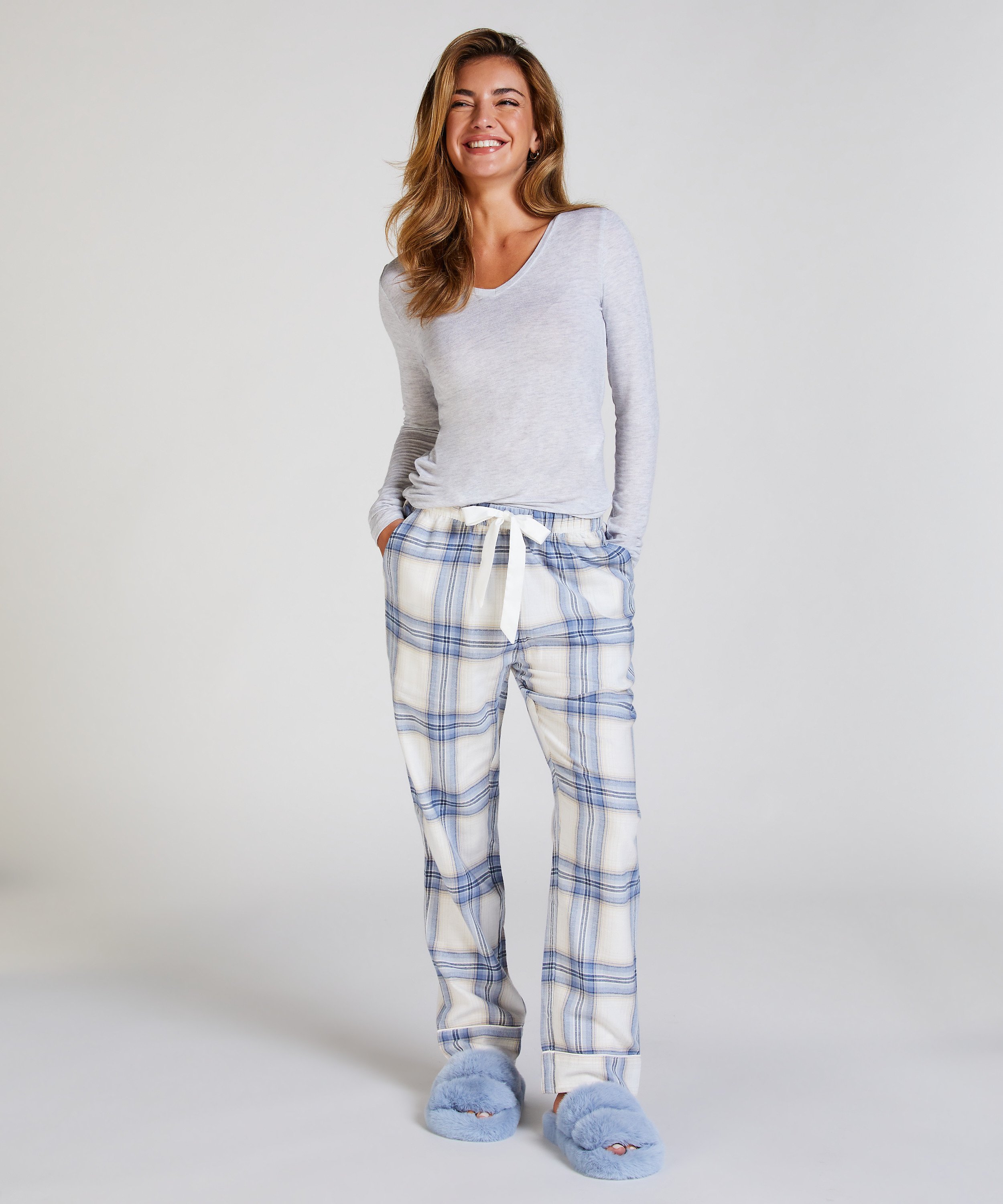 Pantalon de Pyjama Flanel, Bleu, main