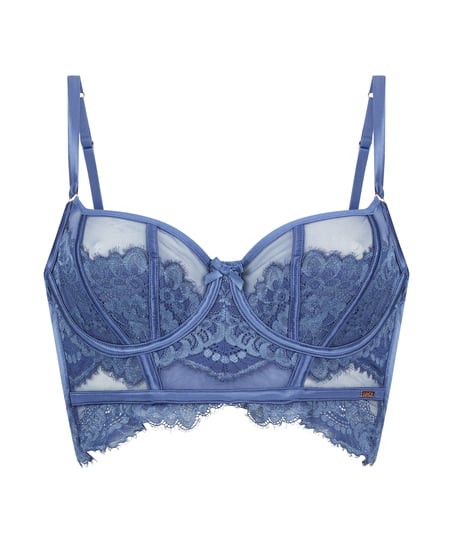 Soutien-gorge à armatures non-préformé longline Daan, Bleu