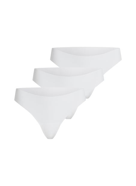 Lot de 3 strings invisibles avec dentelle à l'arrière, Blanc